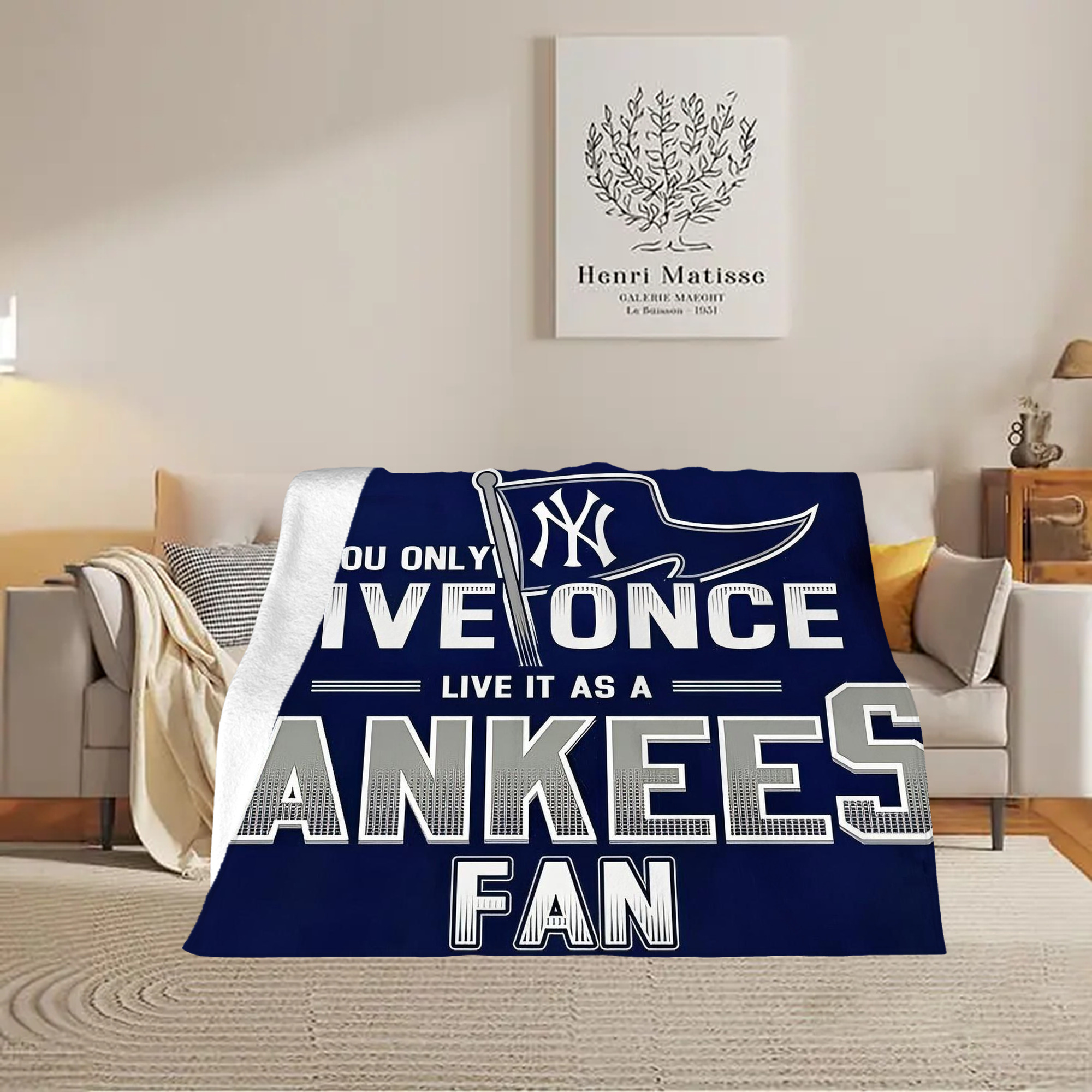 New York Yankees 362 Soft Plush Fleece Blanket 30x40 Inch - 300GSM Flannel, Ultra Soft & Warm, Lightweight & Durable, Perfect For Kids, Adults, Couch, Bed, Camping, Travel, Gift For Family & Friends