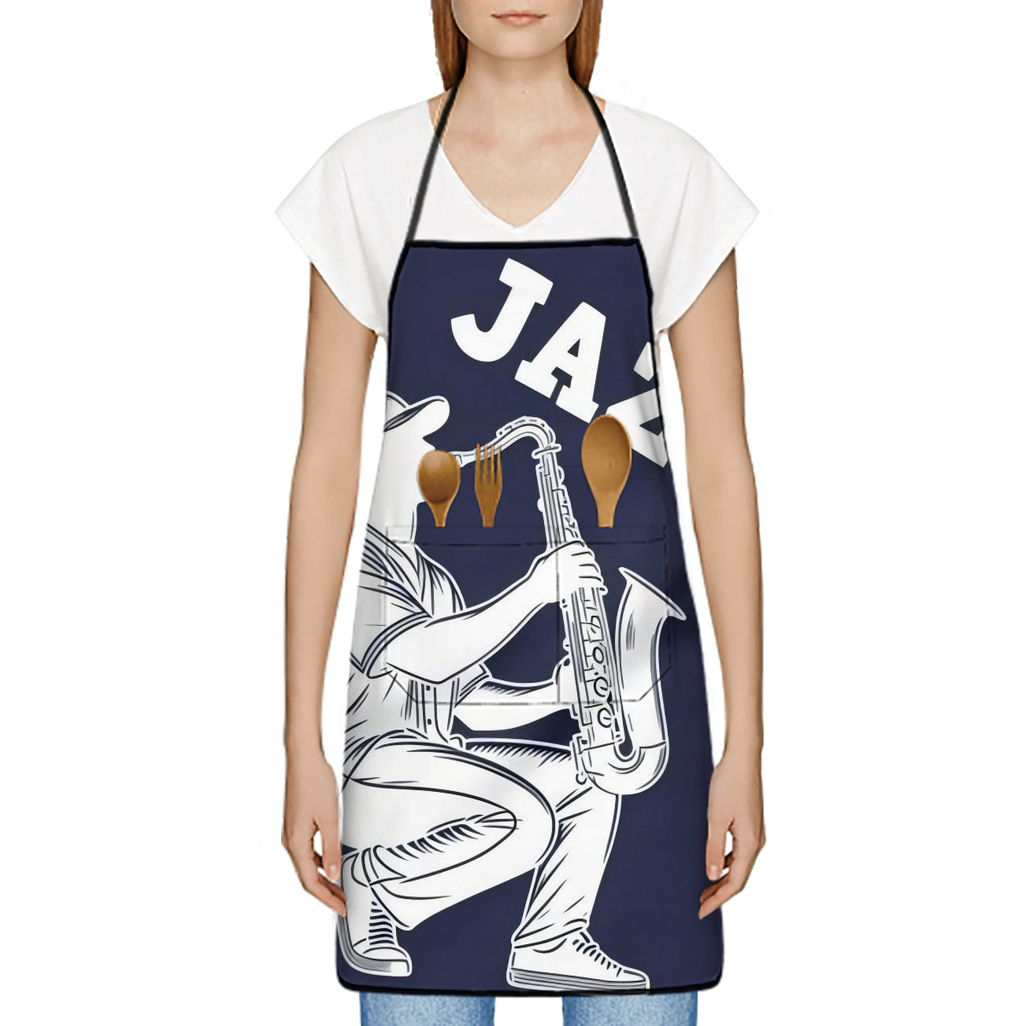 Jazz Chisholm Jr. 56 Stain-Resistant Polyester Apron With Pocket – Full Print, Waterproof, Anti-Wrinkle, Anti-Pilling – Ideal For Kitchen, BBQ, Restaurant, Salon & More