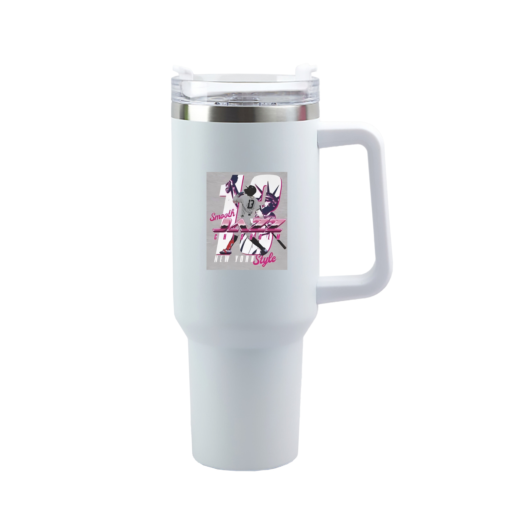 Jazz Chisholm Jr. 37 40oz Handle Car Tumbler – Durable Stainless Steel Travel Mug With UV Print – Double Wall Insulated, Fits Most Car Cup Holders