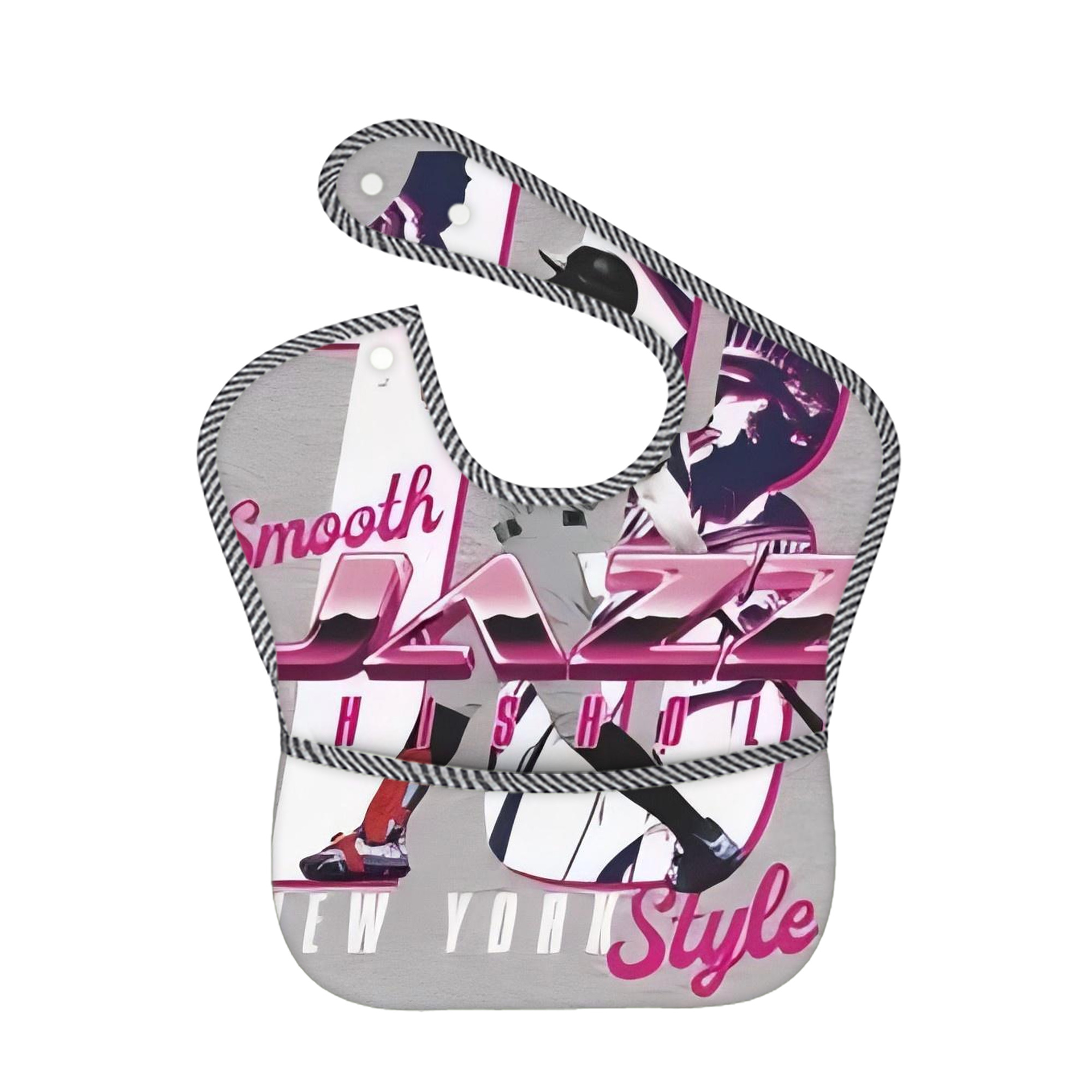 Jazz Chisholm Jr. 37 Adjustable Waterproof Toddler Bib – Full-Print Durable Polyester – Foldable Crumb Pocket – Easy Snap Closure – Soft