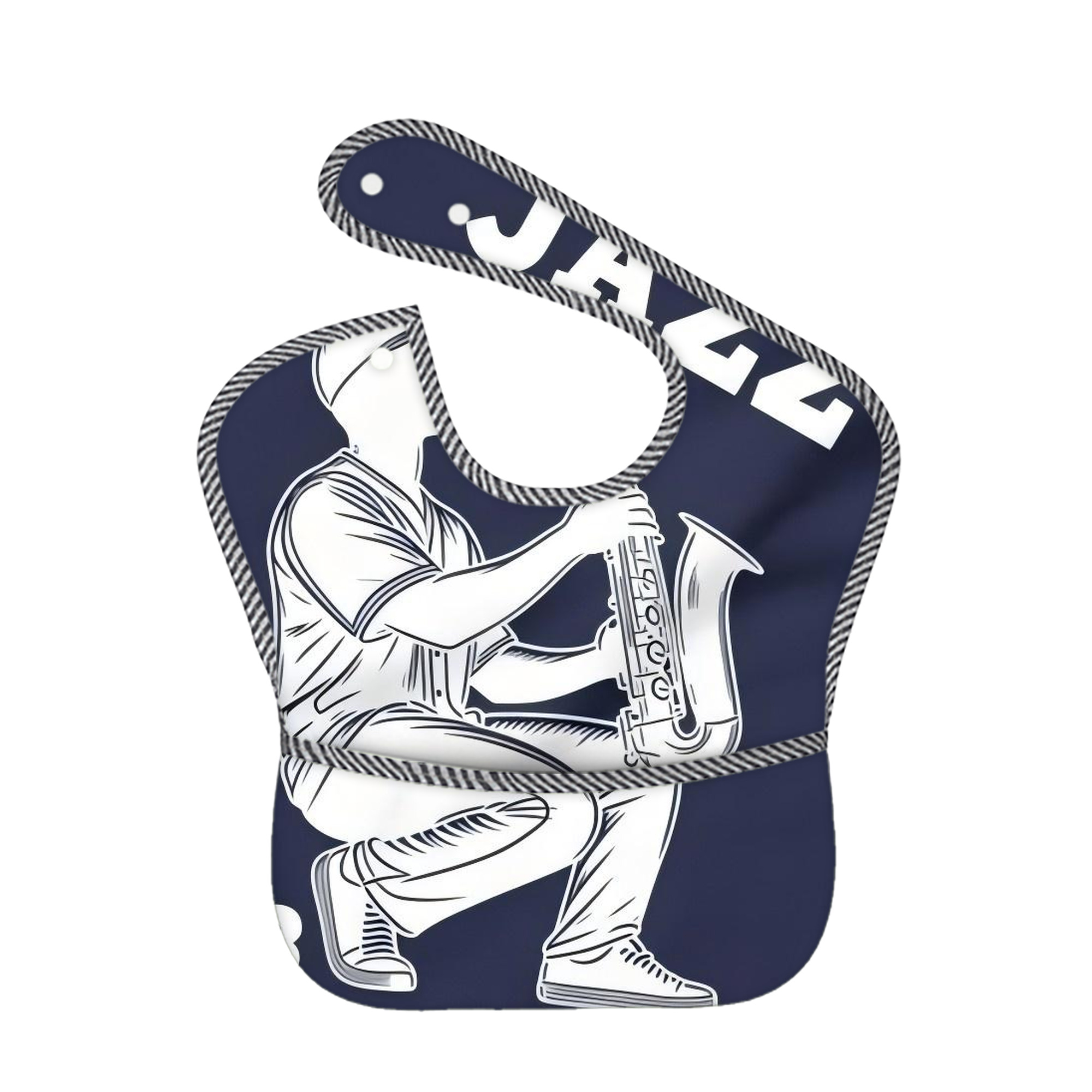 Jazz Chisholm Jr. 56 Adjustable Waterproof Toddler Bib – Full-Print Durable Polyester – Foldable Crumb Pocket – Easy Snap Closure – Soft