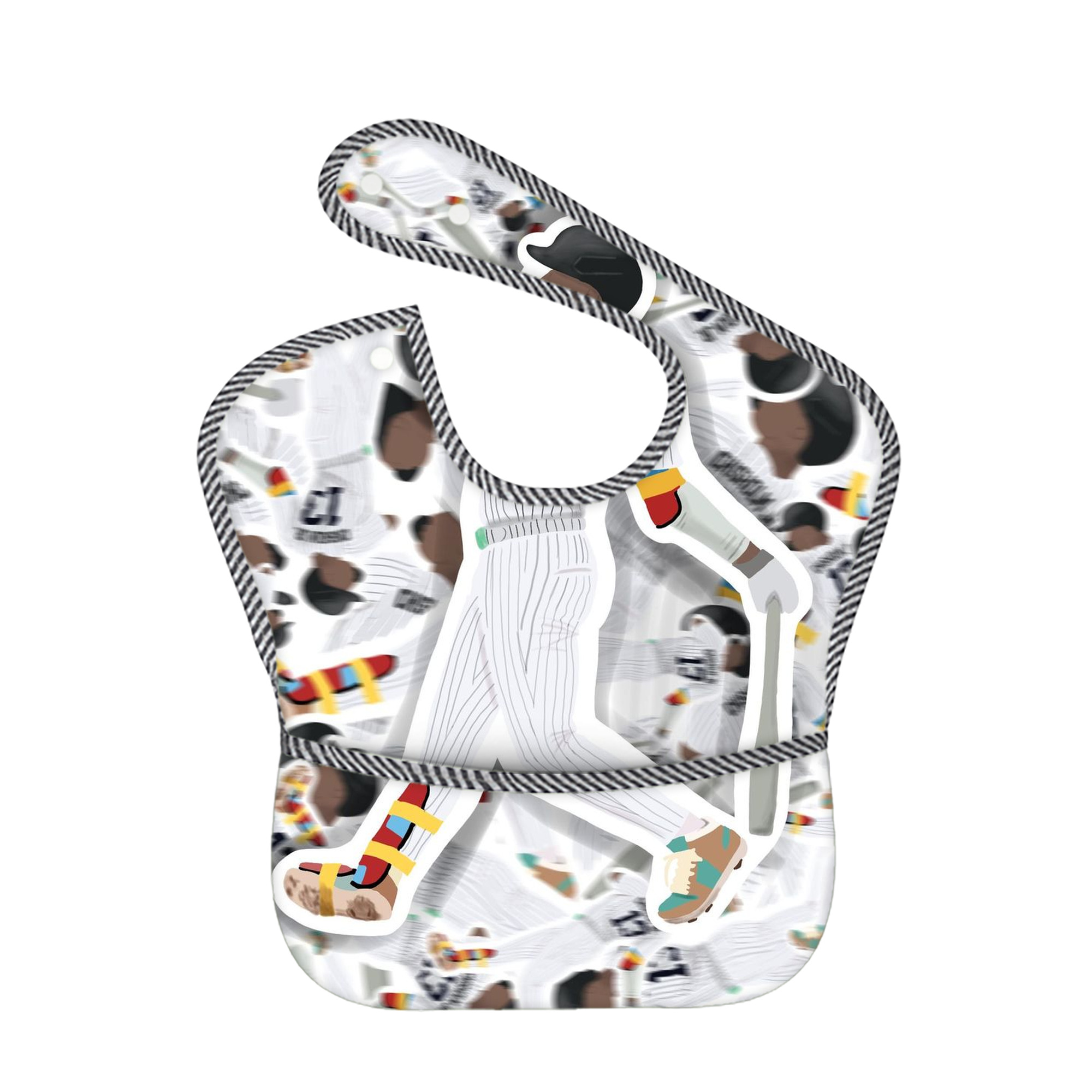 Jazz Chisholm Jr. 63 Adjustable Waterproof Toddler Bib – Full-Print Durable Polyester – Foldable Crumb Pocket – Easy Snap Closure – Soft