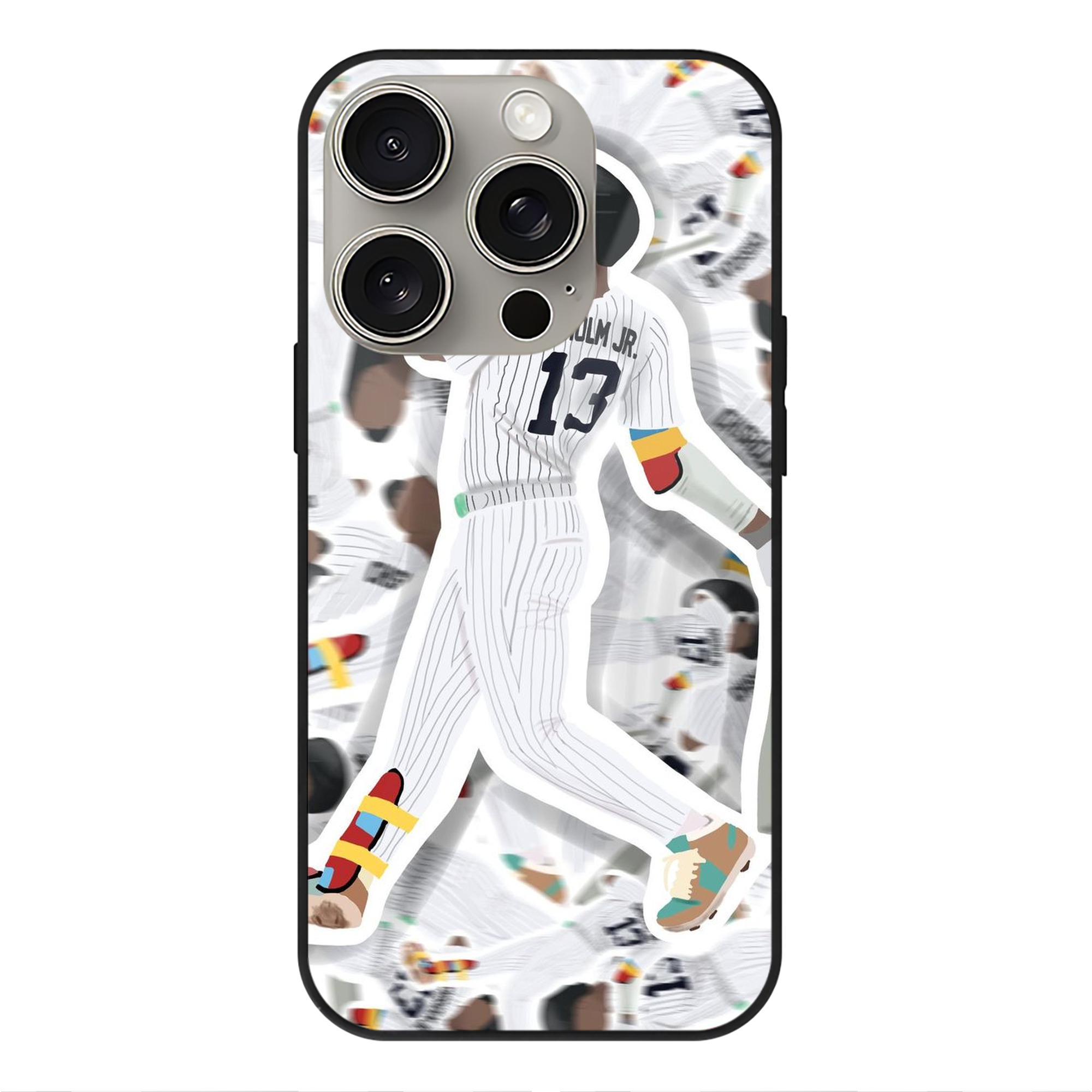 Jazz Chisholm Jr. 63 IPhone 15 Pro Mirror Phone Case – UV Printed Glass + TPU – Scratch-Resistant, Wireless Charging Compatible, Precise Fit & Stylish Design