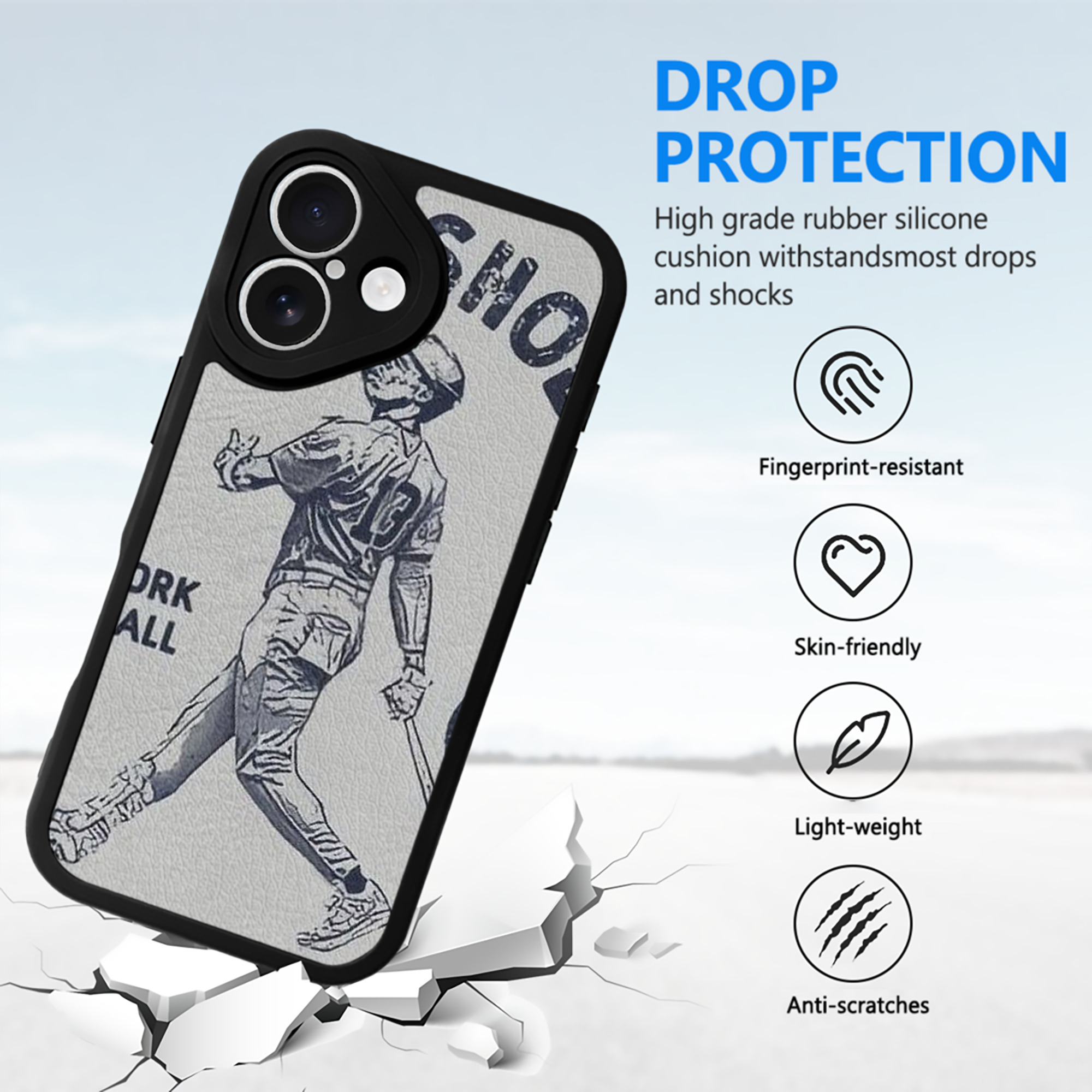 Jazz Chisholm Jr. 49 IPhone 16 Silicone Leather Case – UV Print, Lambskin Texture – Perfect Fit, Wireless Charging Compatible, Scratch Resistant, Precise Cutouts – Stylish Protection For IPhone 16