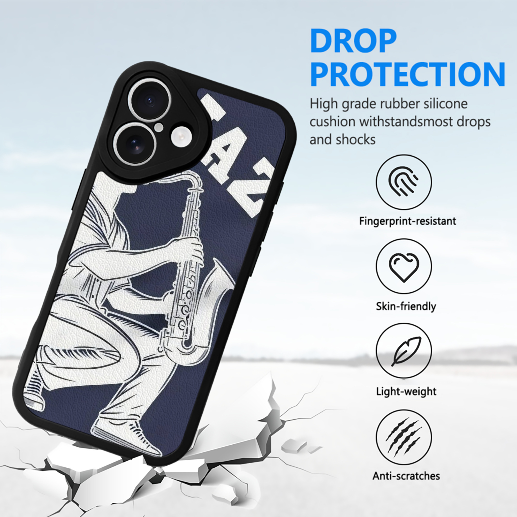 Jazz Chisholm Jr. 56 IPhone 16 Silicone Leather Case – UV Print, Lambskin Texture – Perfect Fit, Wireless Charging Compatible, Scratch Resistant, Precise Cutouts – Stylish Protection For IPhone 16