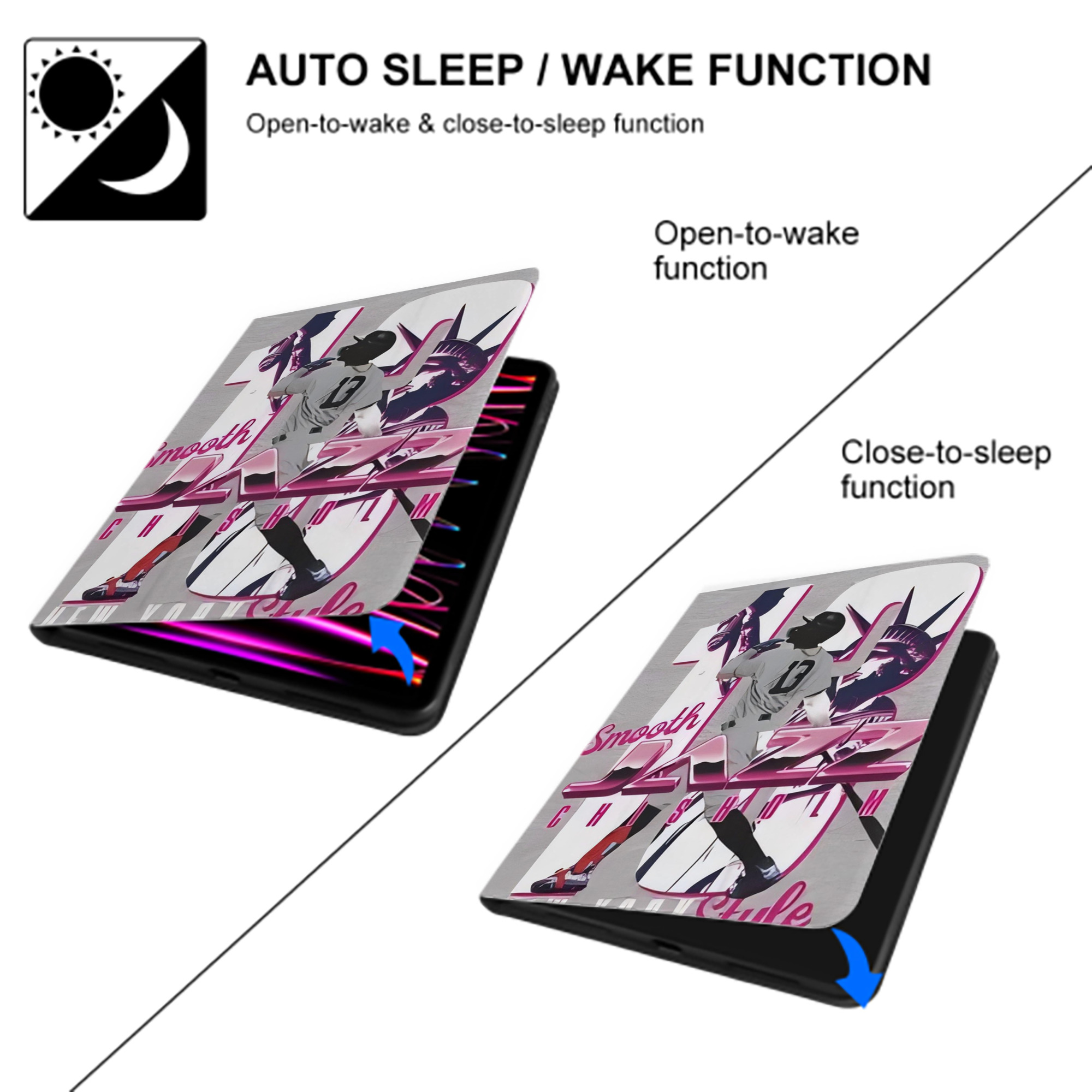 Jazz Chisholm Jr. 37 Premium Tri-Fold PU Leather & Silicone IPad Case With Pencil Slot – Fits 9.5,10.5,10.9 – Adjustable Stand, Slim, Protective