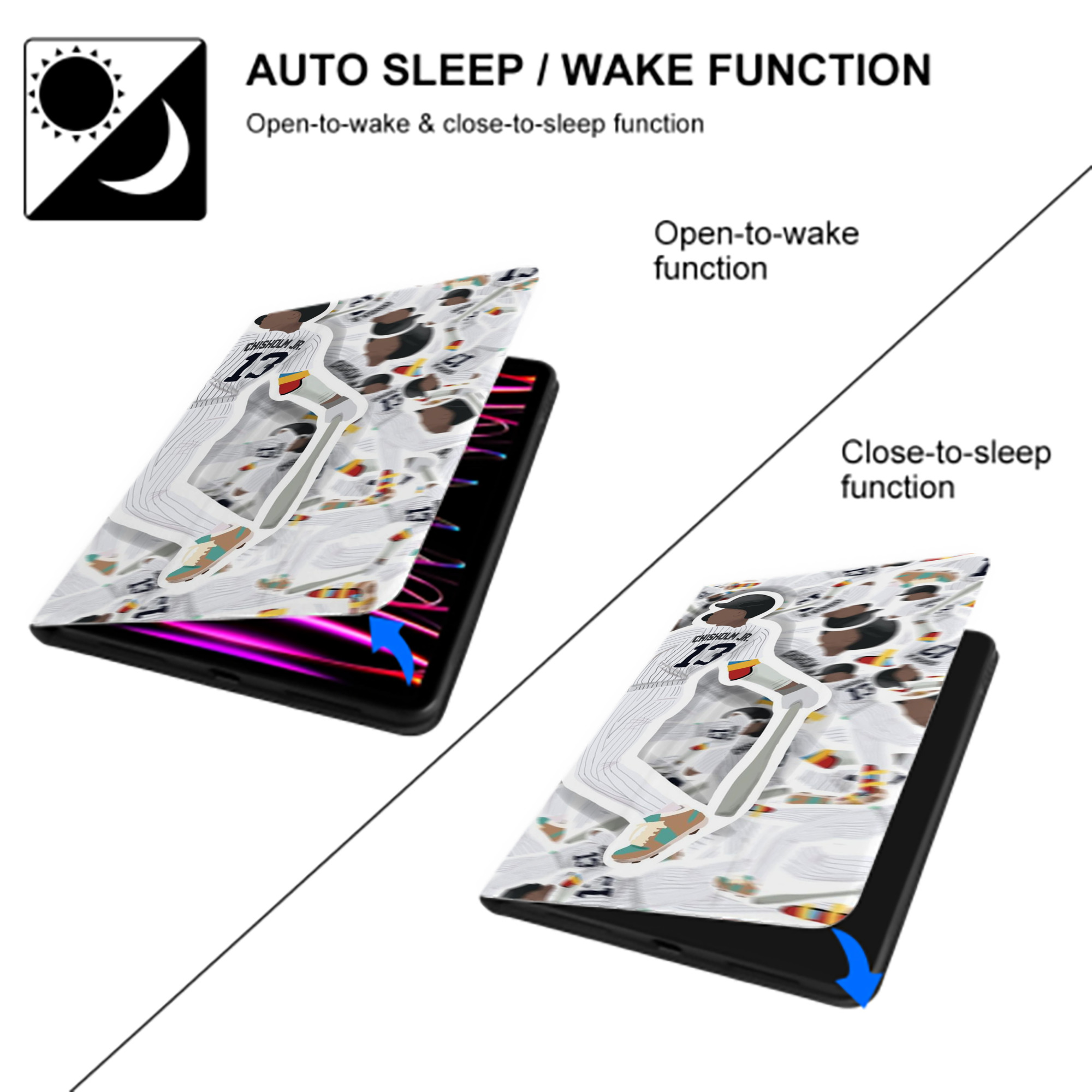 Jazz Chisholm Jr. 63 IPad Book-Style Case With Pencil Slot – Slim PU & TPU Cover – Full Protection, Precise Fit, Water & Scratch Resistant