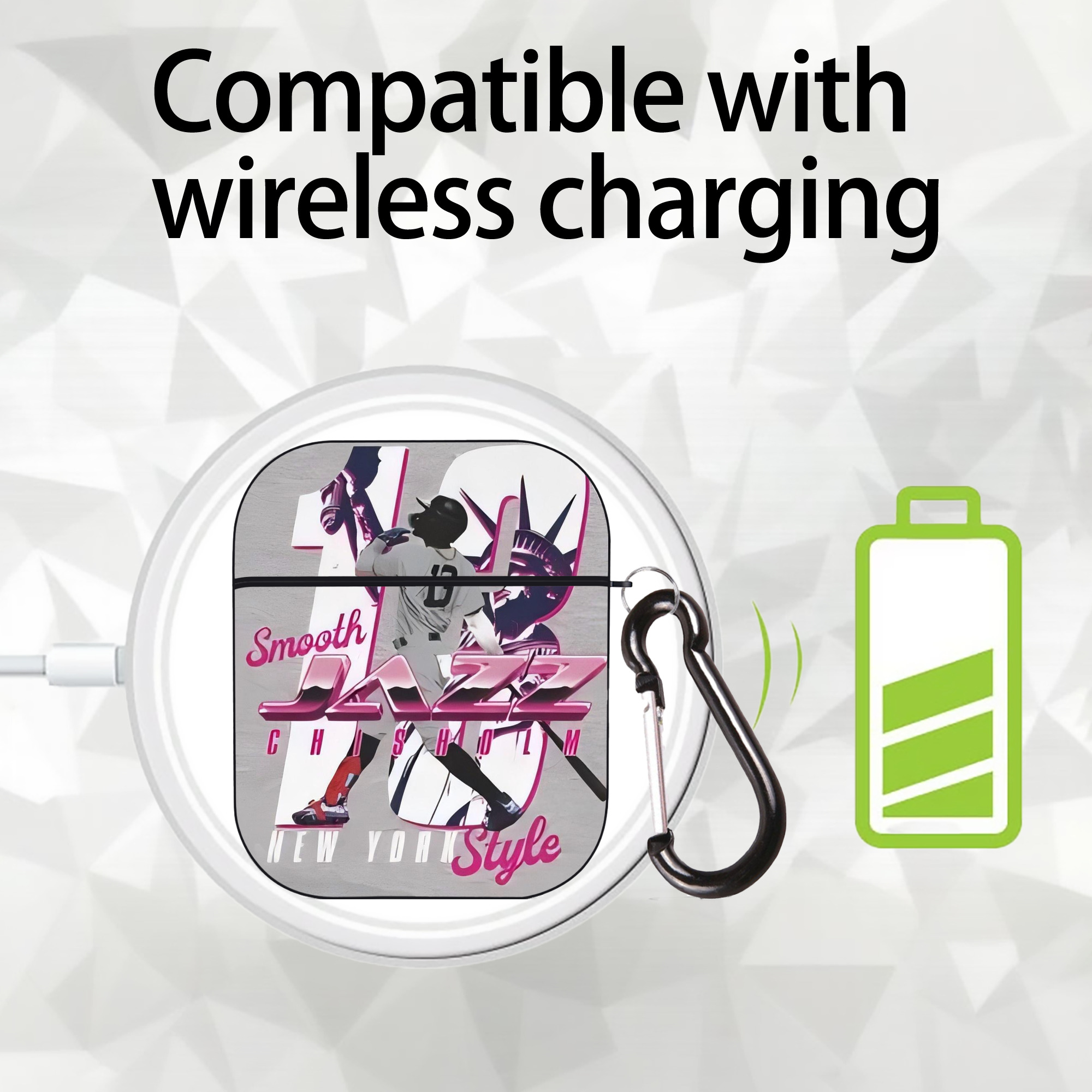 Jazz Chisholm Jr. 37 AirPods 2 Case Hard Shell Black, Flexible PC Material, Precise Cutouts, Full Protection, Anti-Fingerprint, Washable, Includes Keychain – Durable & Slim Design