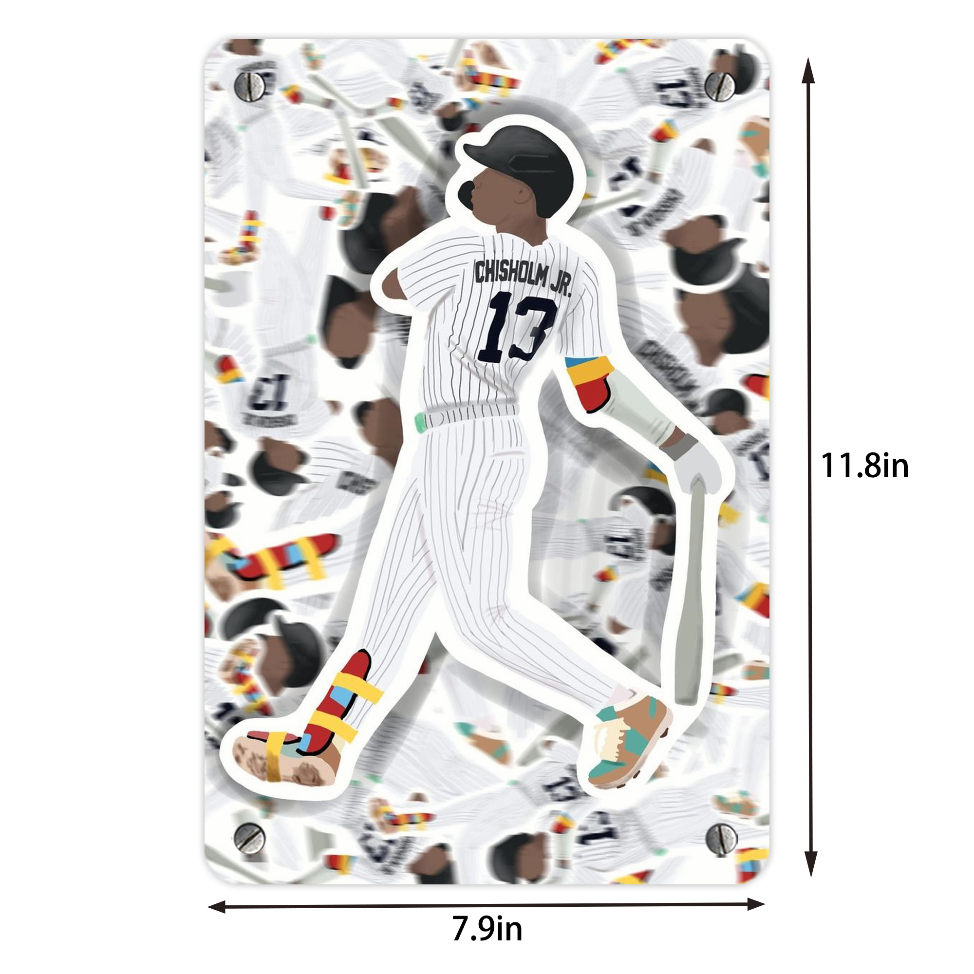 Jazz Chisholm Jr. 63 Metal Tin Sign 8x12inch - High-Quality Full-Print Decorative Wall Art, Durable Rust-Resistant Metal Plaque For Living Room, Bedroom, Kitchen, Office, Bar Décor