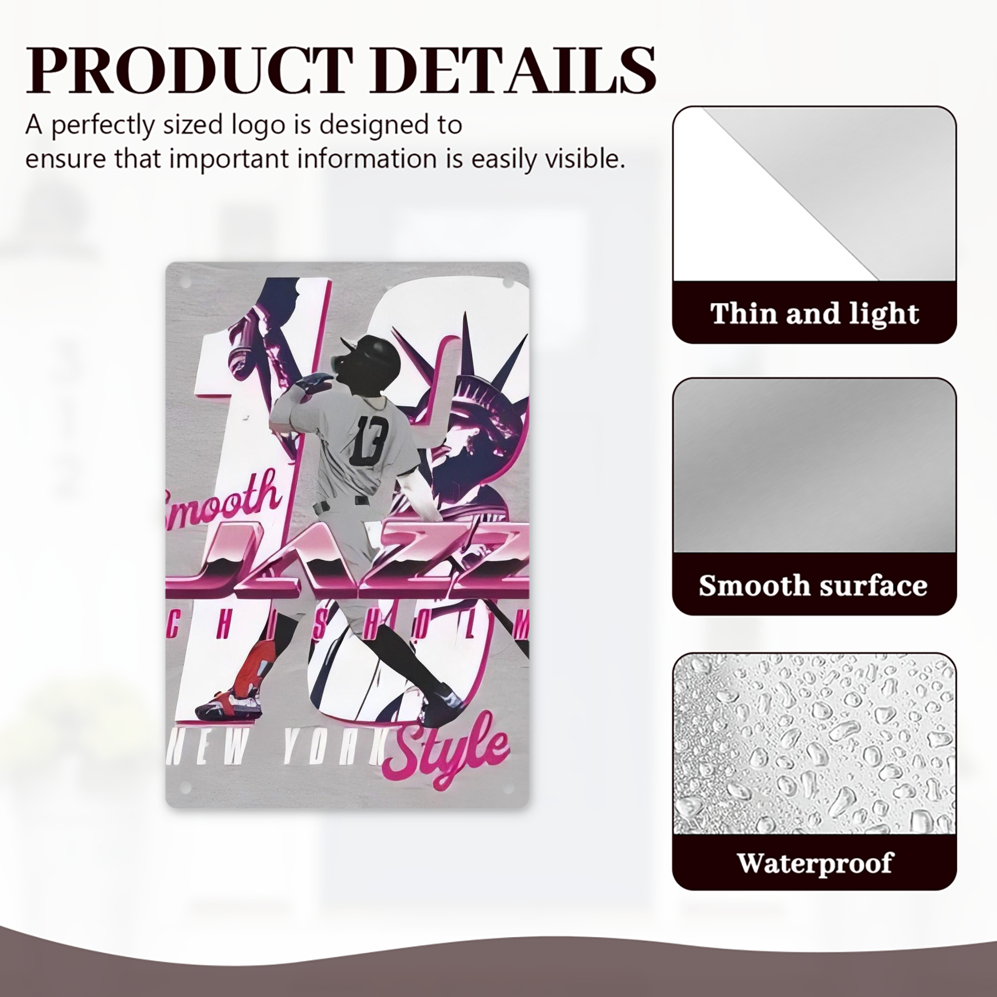 Jazz Chisholm Jr. 37 8x12inch Vertical Aluminum Sign - Durable Fade-Resistant Indoor/Outdoor Safety & Information Plaque For Office, Hotel, Restaurant, Bar, Public Spaces