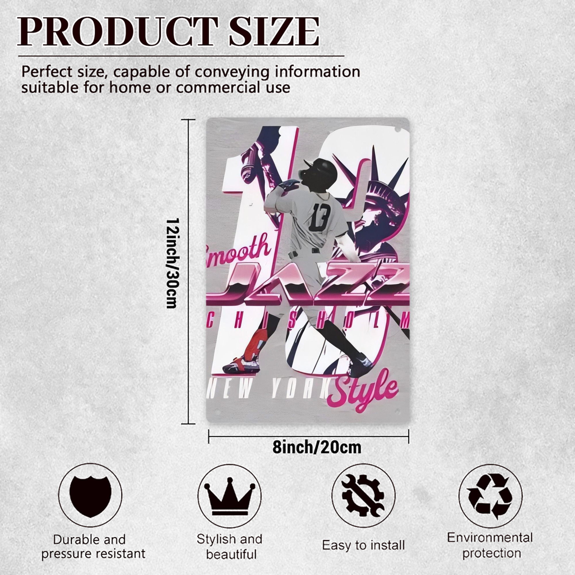 Jazz Chisholm Jr. 37 8x12inch Vertical Aluminum Sign - Durable Fade-Resistant Indoor/Outdoor Safety & Information Plaque For Office, Hotel, Restaurant, Bar, Public Spaces