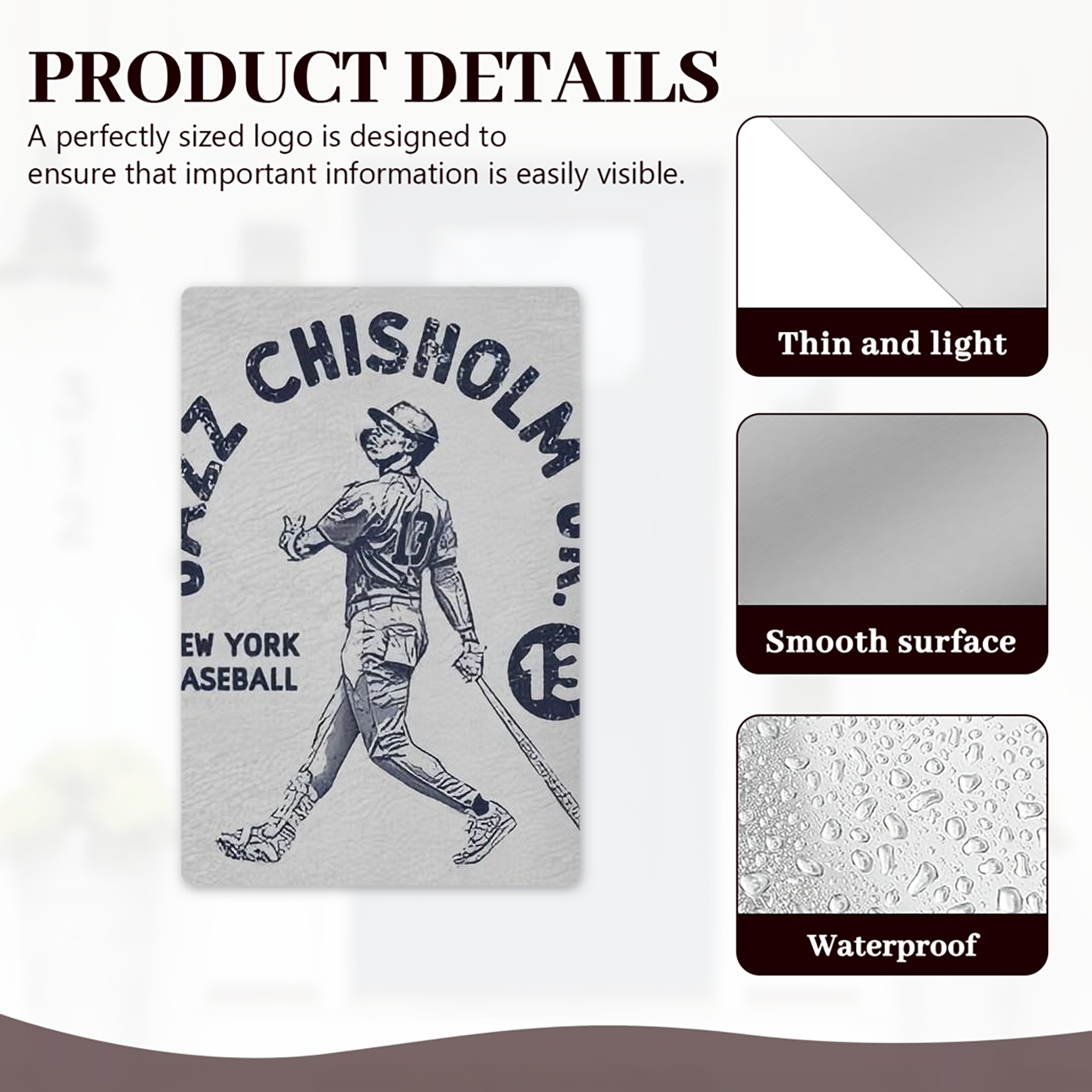 Jazz Chisholm Jr. 49 8x12inch Vertical Aluminum Sign - Durable Fade-Resistant Indoor/Outdoor Safety & Information Plaque For Office, Hotel, Restaurant, Bar, Public Spaces