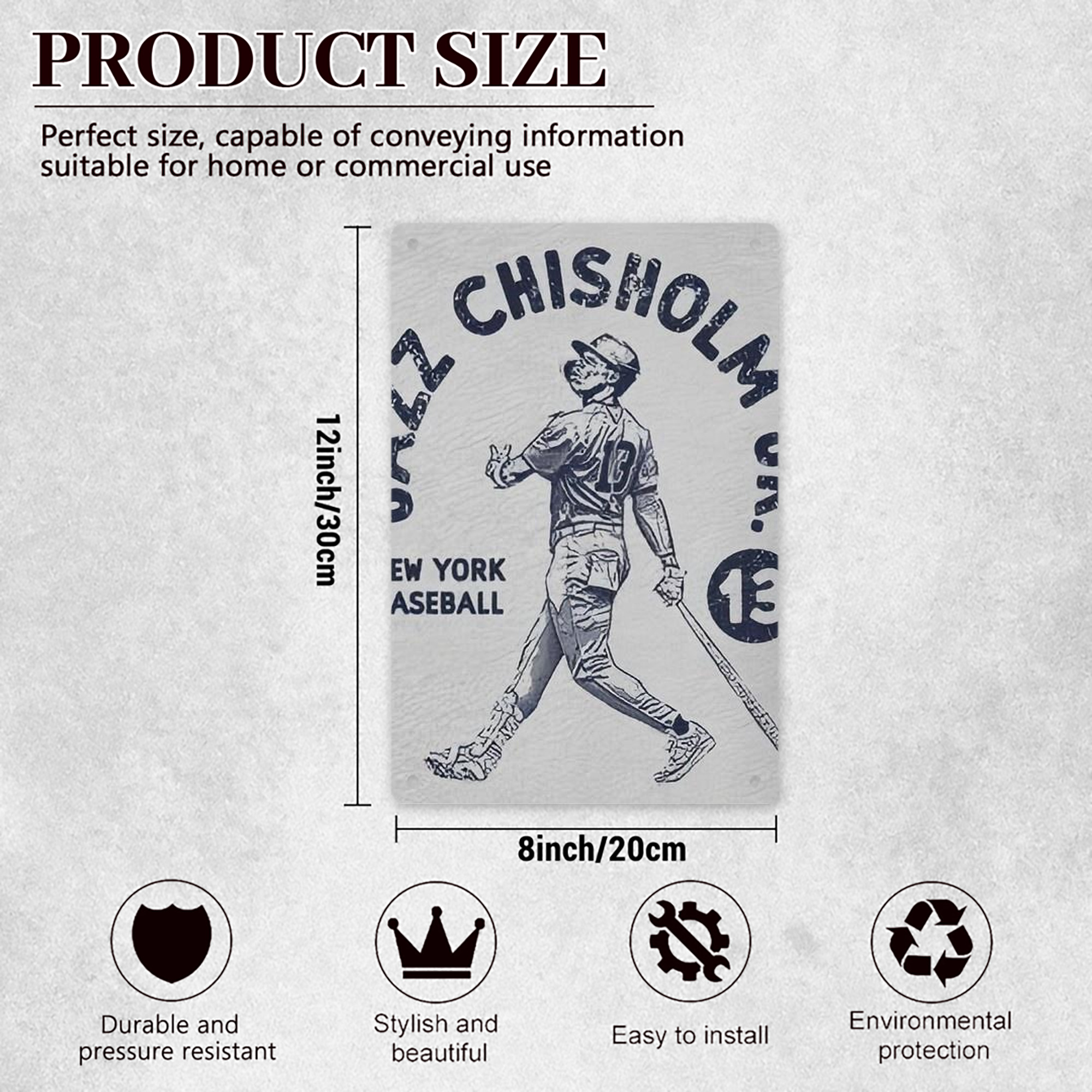 Jazz Chisholm Jr. 49 8x12inch Vertical Aluminum Sign - Durable Fade-Resistant Indoor/Outdoor Safety & Information Plaque For Office, Hotel, Restaurant, Bar, Public Spaces