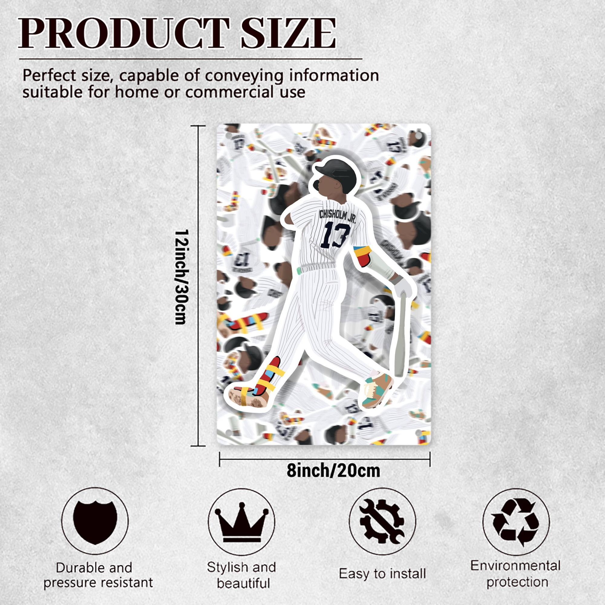 Jazz Chisholm Jr. 63 8x12inch Vertical Aluminum Sign - Durable Fade-Resistant Indoor/Outdoor Safety & Information Plaque For Office, Hotel, Restaurant, Bar, Public Spaces