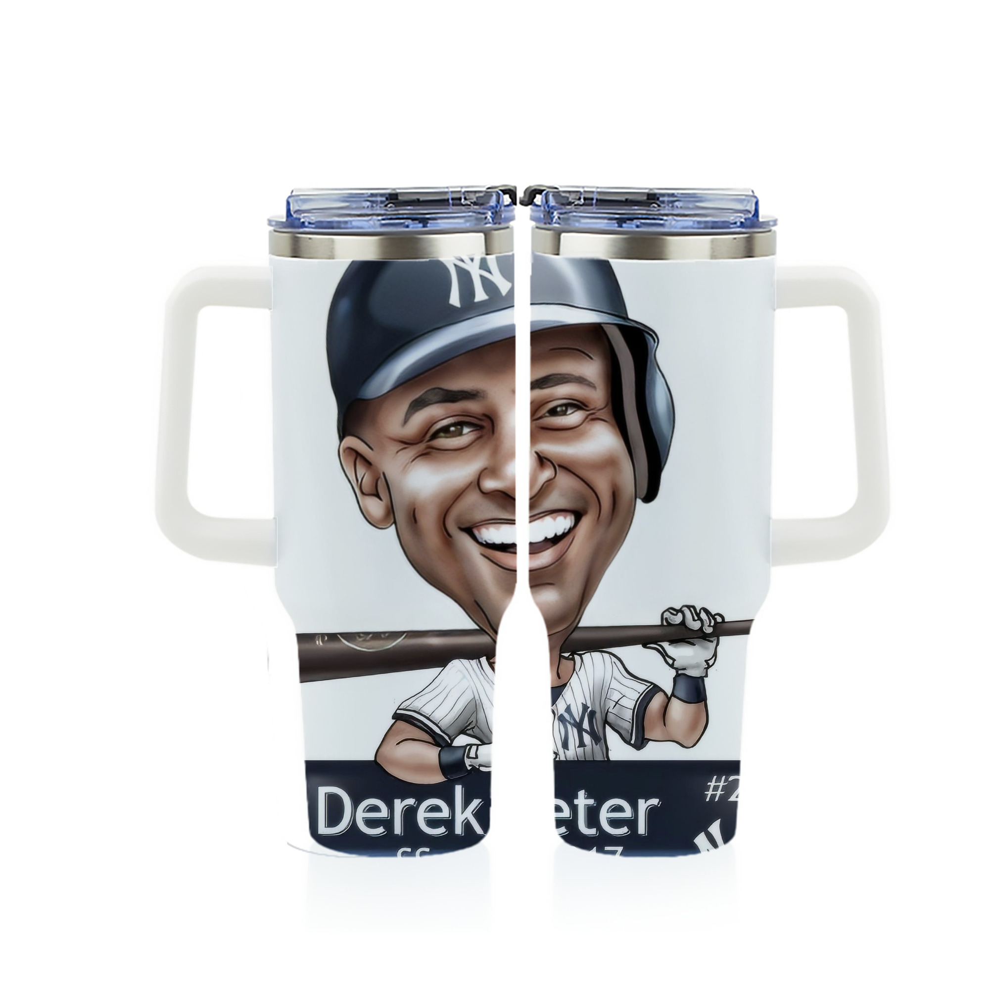 Derek Jeter 18 40oz Full Wrap Car Tumbler – Durable Stainless Steel Travel Mug With Vibrant UV Print – Double Wall Insulated, Fits Most Car Cup Holders