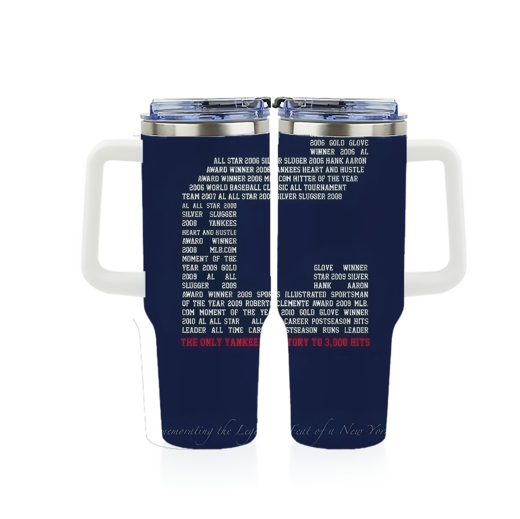 Derek Jeter 44 40oz Full Wrap Car Tumbler – Durable Stainless Steel Travel Mug With Vibrant UV Print – Double Wall Insulated, Fits Most Car Cup Holders