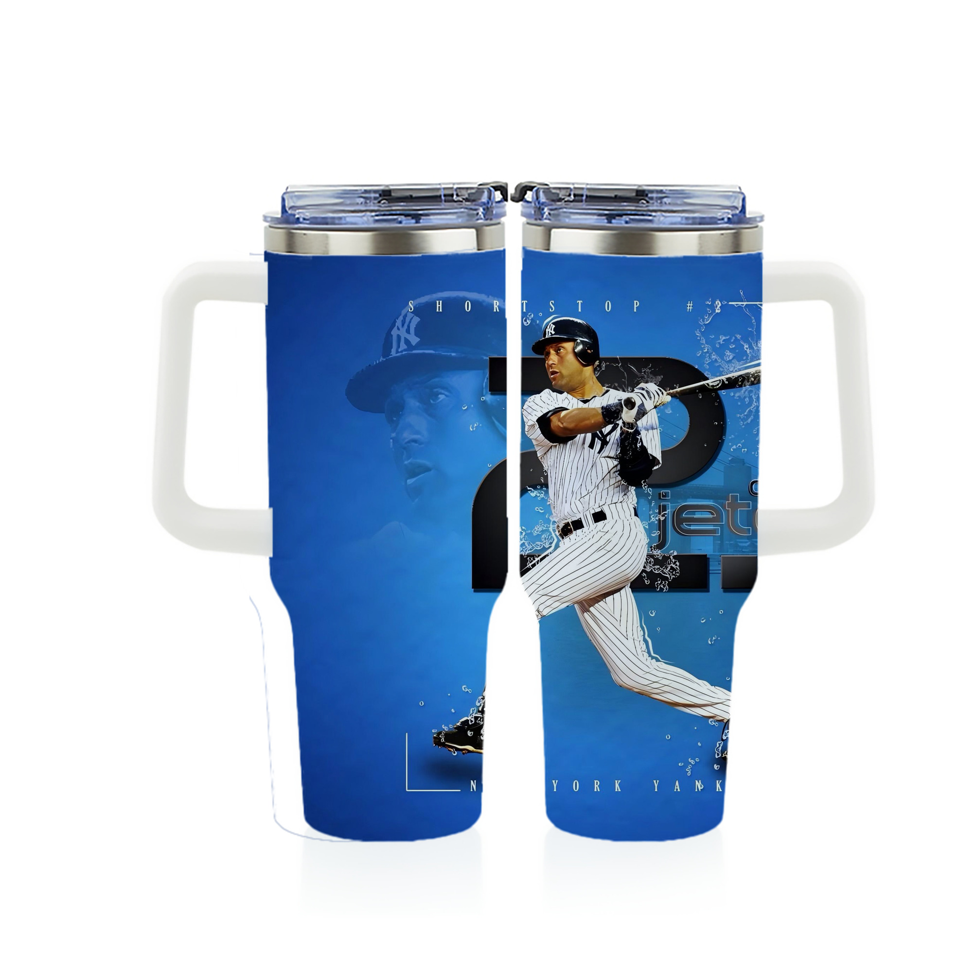 Derek Jeter 107 40oz Full Wrap Car Tumbler – Durable Stainless Steel Travel Mug With Vibrant UV Print – Double Wall Insulated, Fits Most Car Cup Holders