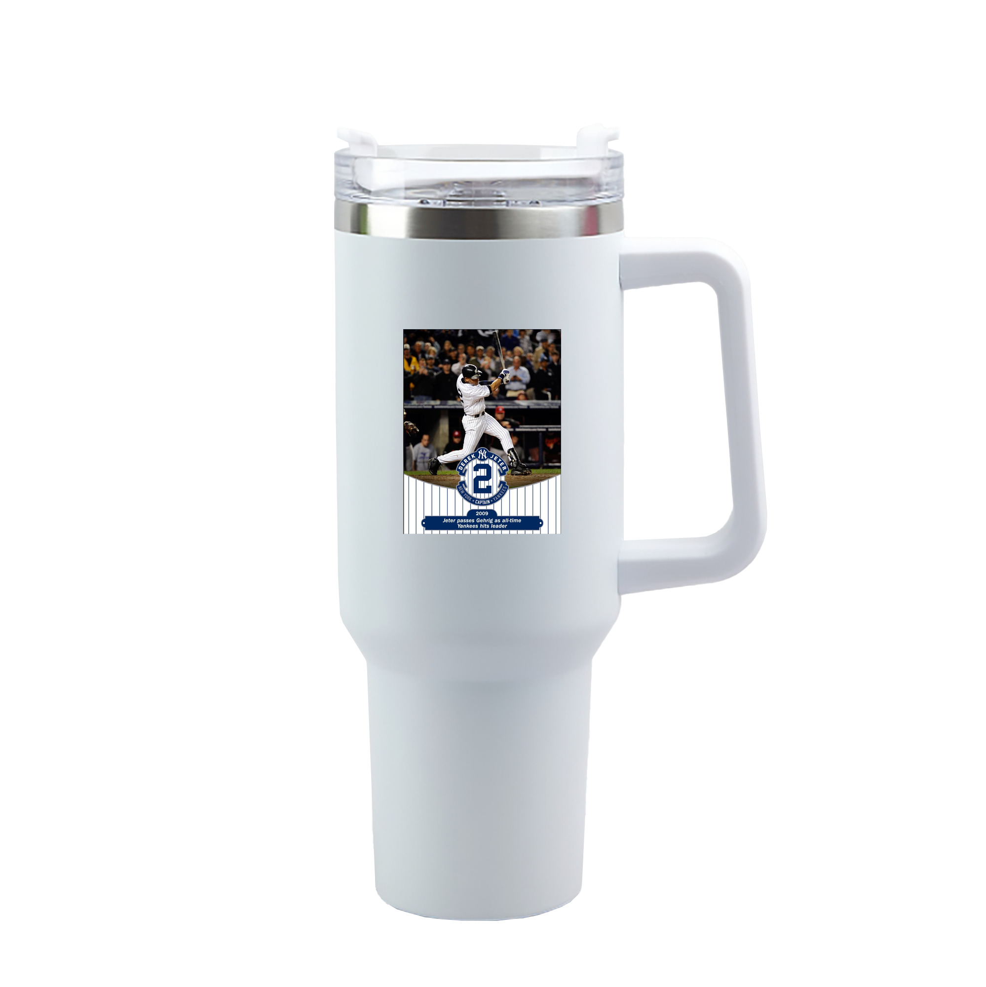Derek Jeter 88 40oz Handle Car Tumbler – Durable Stainless Steel Travel Mug With UV Print – Double Wall Insulated, Fits Most Car Cup Holders
