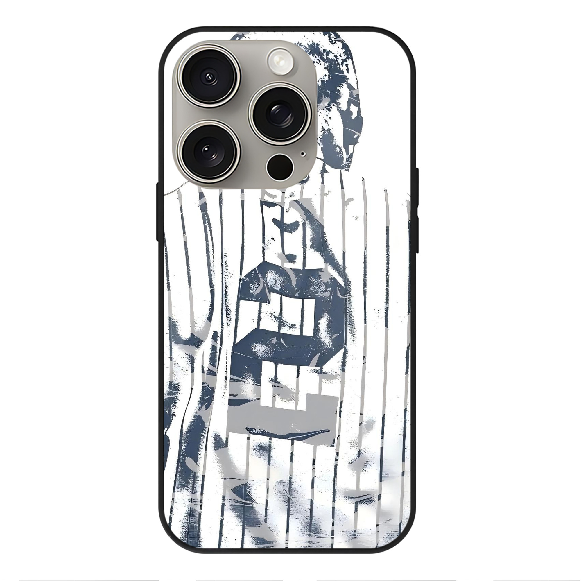 Derek Jeter 30 IPhone 15 Pro Mirror Phone Case – UV Printed Glass + TPU – Scratch-Resistant, Wireless Charging Compatible, Precise Fit & Stylish Design