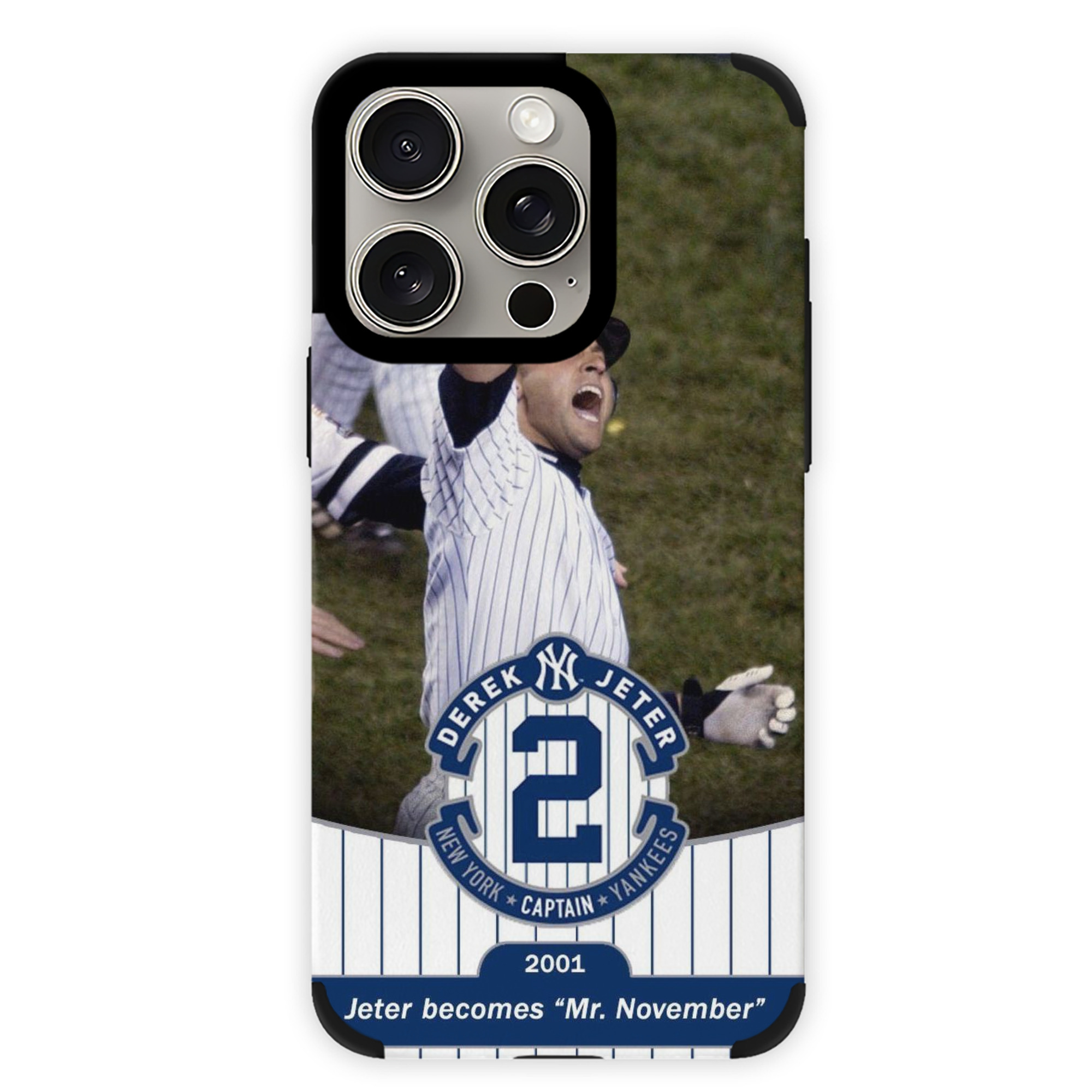 Derek Jeter 87 IPhone 15 Pro Max PU Leather Case – Soft Lining, 360° Protection – Precise Fit, 3D Buttons, Easy Charging – Anti-Yellowing, Easy To Clean