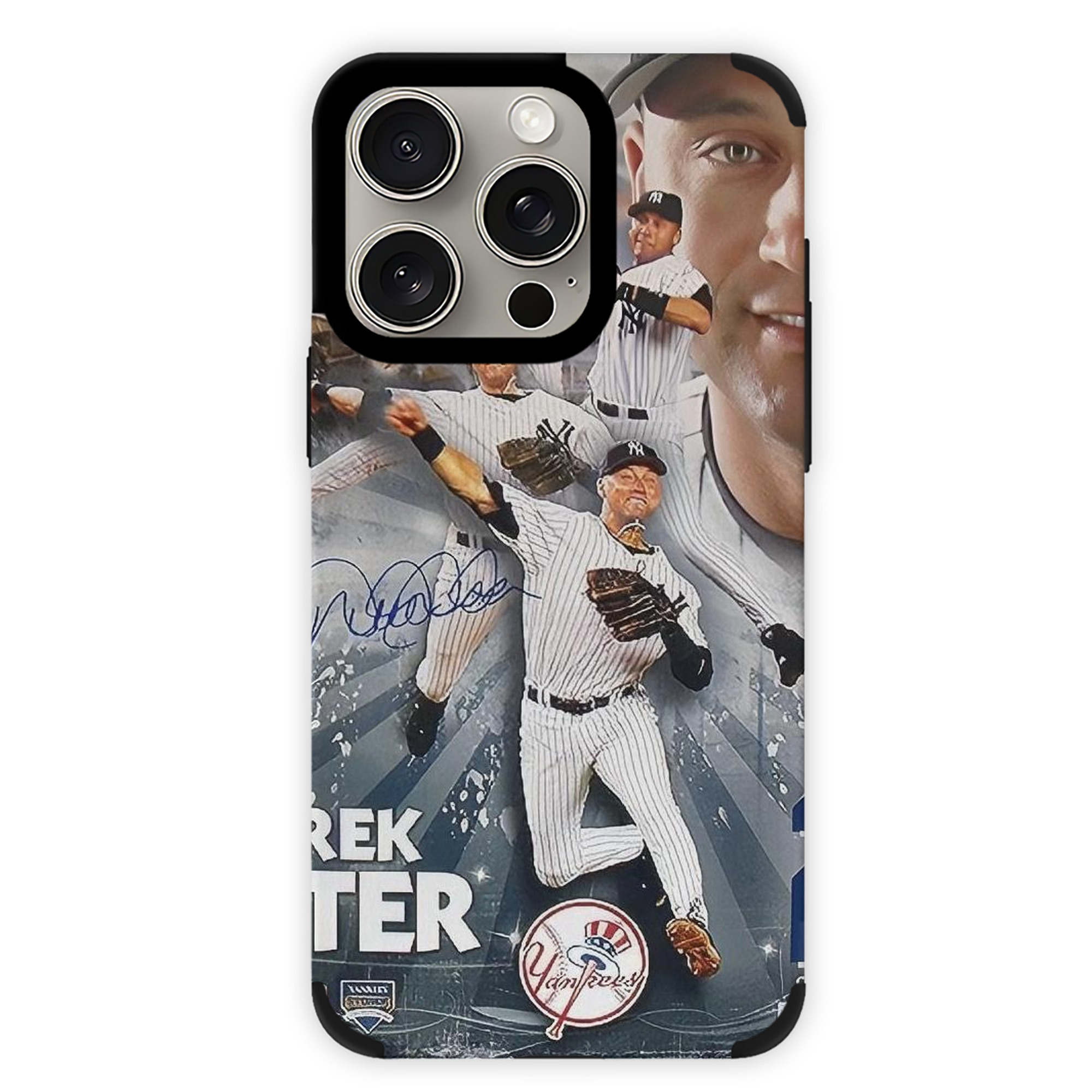 Derek Jeter 109 IPhone 15 Pro Max PU Leather Case – Soft Lining, 360° Protection – Precise Fit, 3D Buttons, Easy Charging – Anti-Yellowing, Easy To Clean