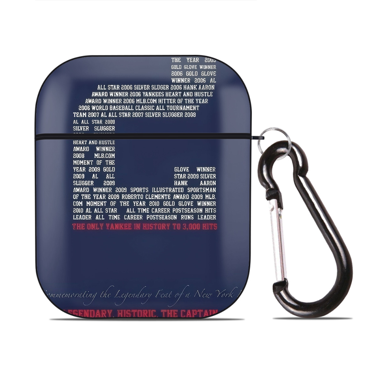 Derek Jeter 44 AirPods 2 Case Hard Shell Black, Flexible PC Material, Precise Cutouts, Full Protection, Anti-Fingerprint, Washable, Includes Keychain – Durable & Slim Design