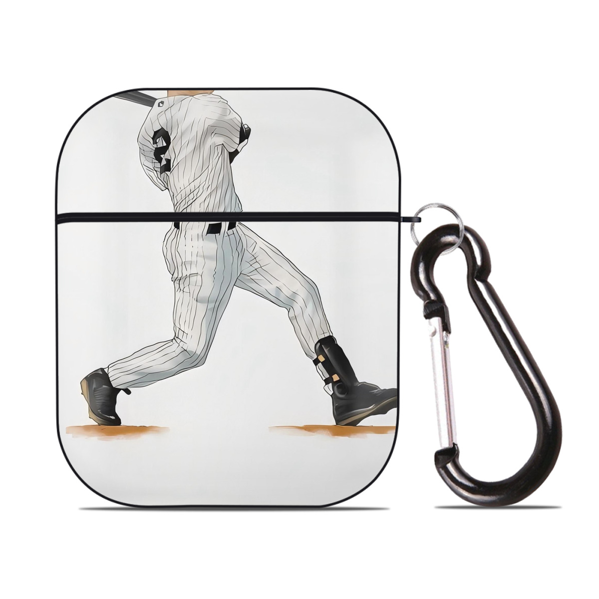 Derek Jeter 64 AirPods 2 Case Hard Shell Black, Flexible PC Material, Precise Cutouts, Full Protection, Anti-Fingerprint, Washable, Includes Keychain – Durable & Slim Design