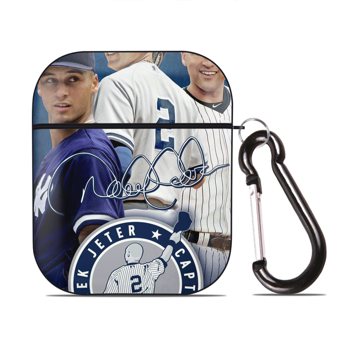 Derek Jeter 92 AirPods 2 Case Hard Shell Black, Flexible PC Material, Precise Cutouts, Full Protection, Anti-Fingerprint, Washable, Includes Keychain – Durable & Slim Design