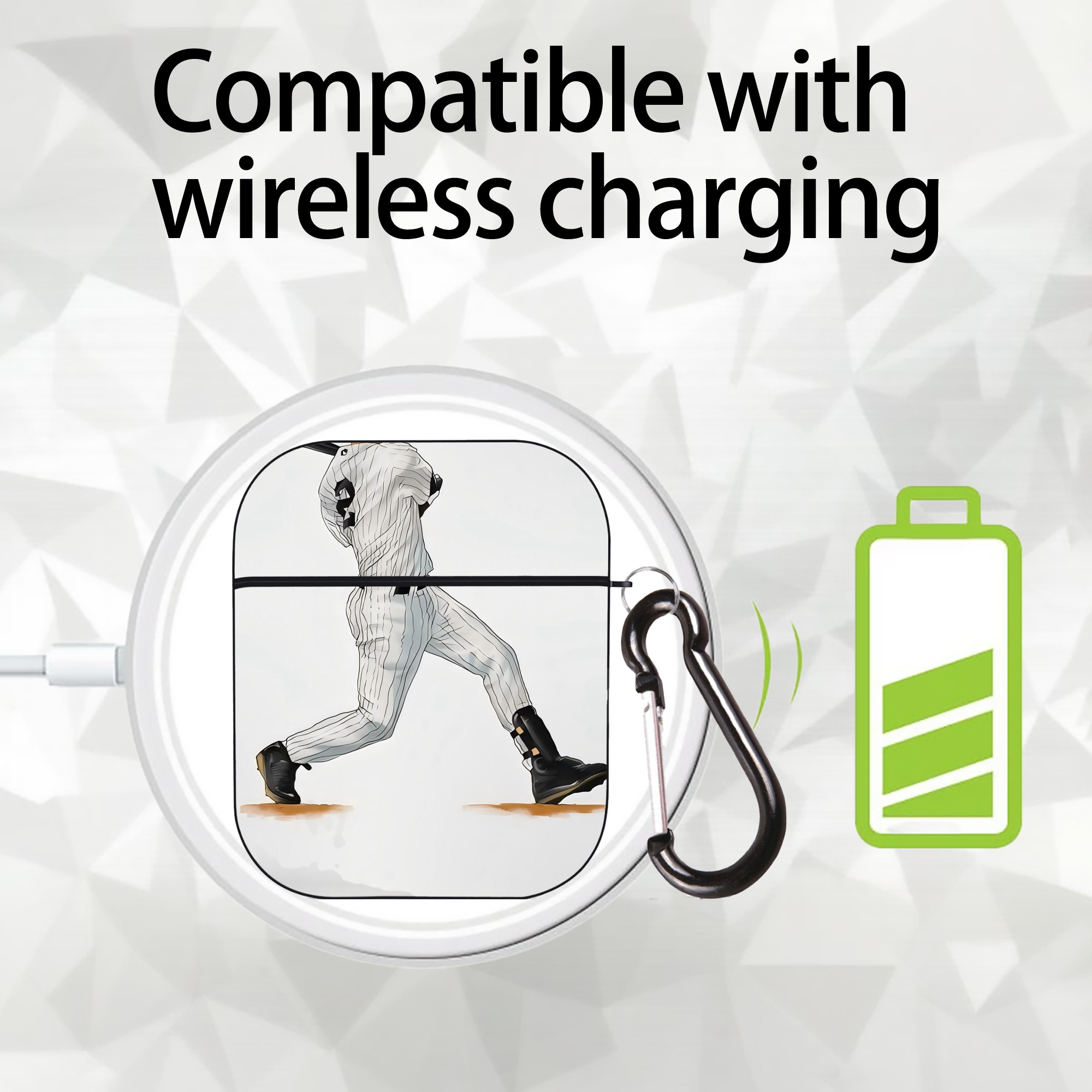 Derek Jeter 64 AirPods 2 Case Hard Shell Black, Flexible PC Material, Precise Cutouts, Full Protection, Anti-Fingerprint, Washable, Includes Keychain – Durable & Slim Design