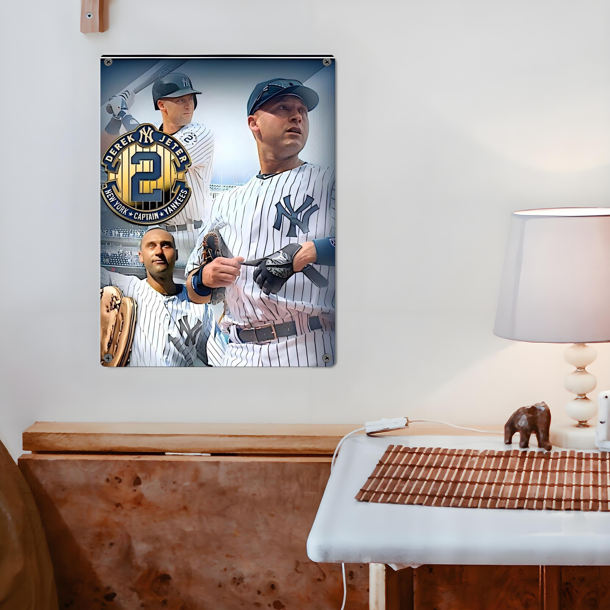 Derek Jeter 40 Vintage Metal Tin Sign 12x16inch – Retro Wall Art Decor For Home, Bar, Kitchen, Bedroom, Office – Durable Iron Sheet Poster, Easy To Hang, Full-Color Printing