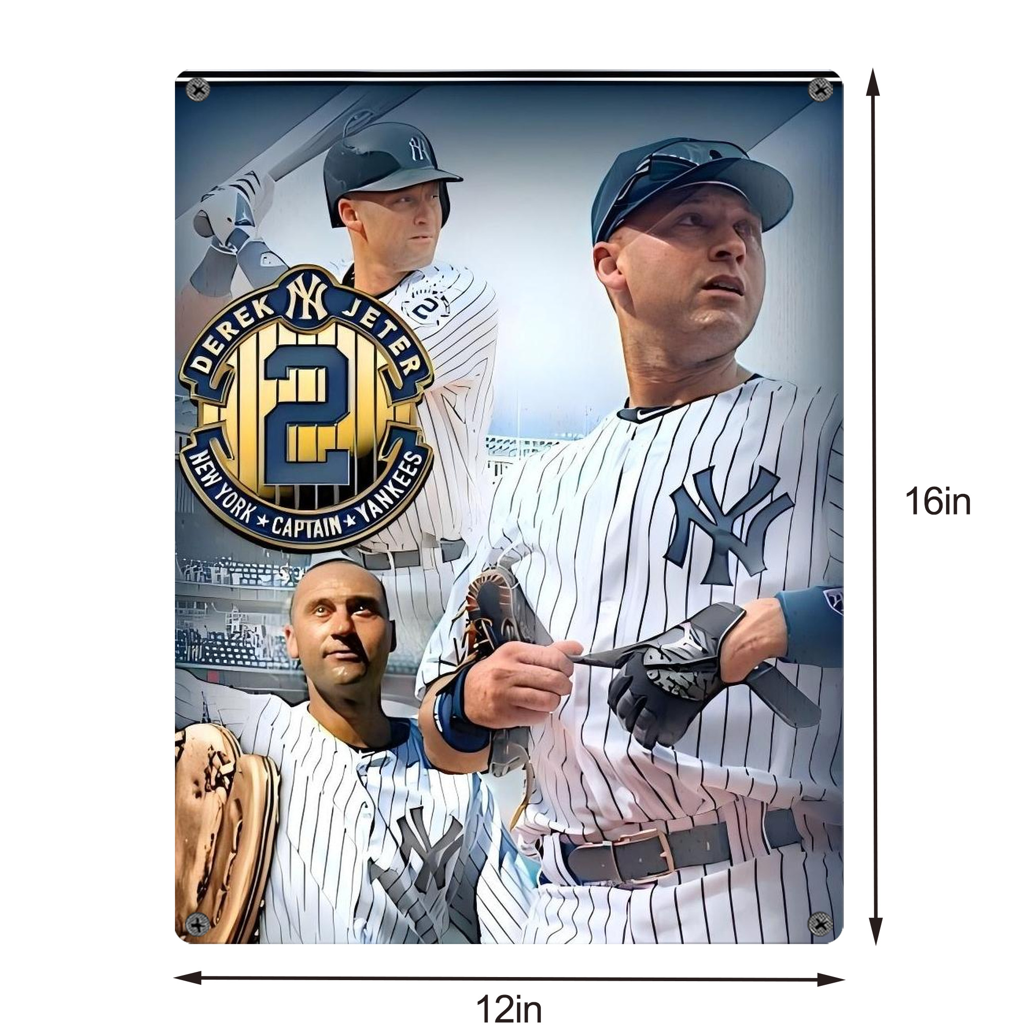 Derek Jeter 40 Vintage Metal Tin Sign 12x16inch – Retro Wall Art Decor For Home, Bar, Kitchen, Bedroom, Office – Durable Iron Sheet Poster, Easy To Hang, Full-Color Printing