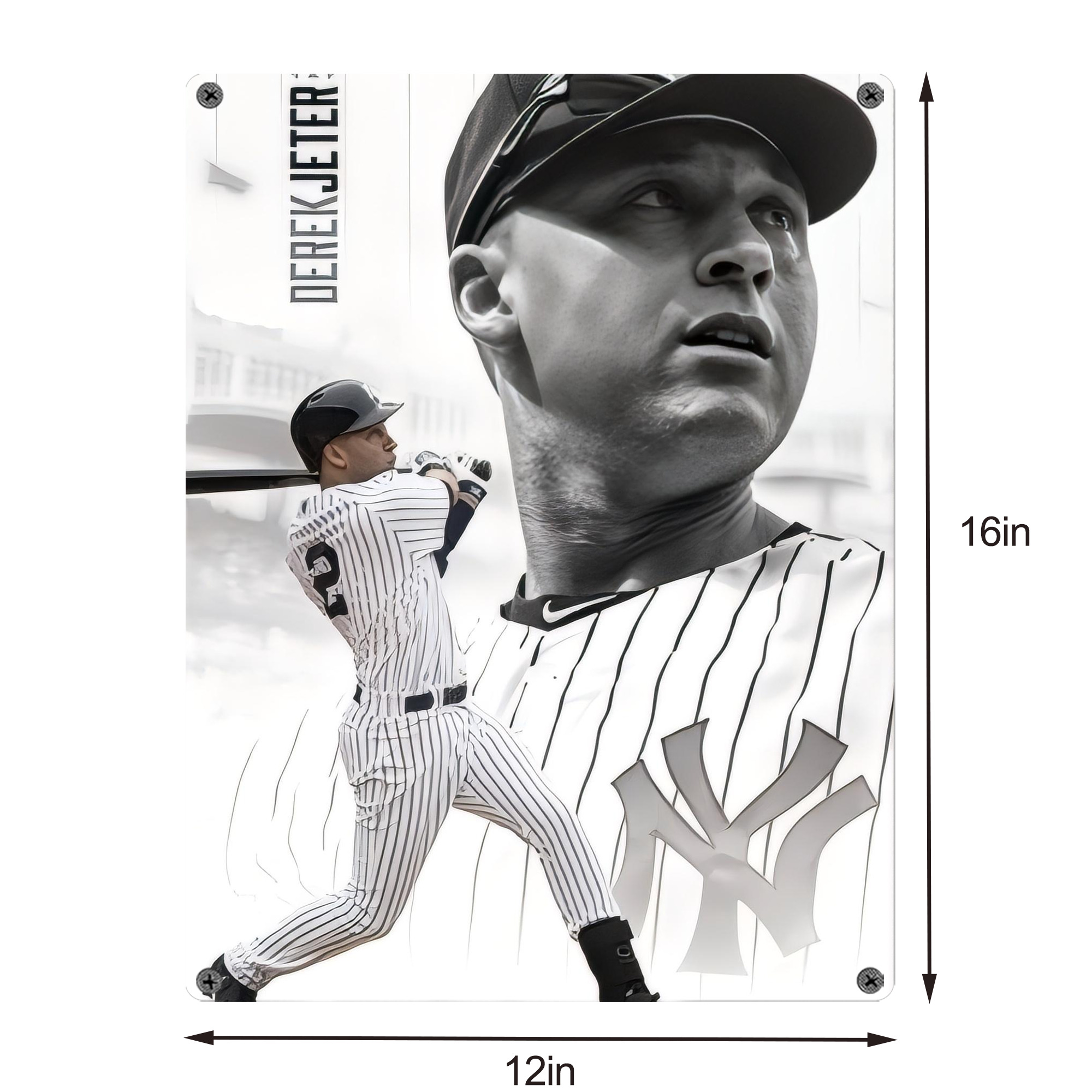 Derek Jeter 61 Vintage Metal Tin Sign 12x16inch – Retro Wall Art Decor For Home, Bar, Kitchen, Bedroom, Office – Durable Iron Sheet Poster, Easy To Hang, Full-Color Printing