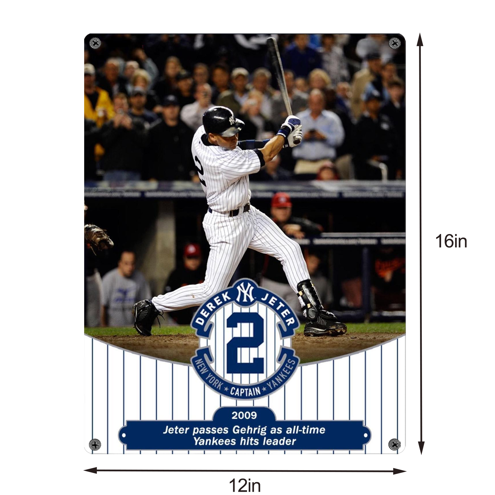 Derek Jeter 88 Vintage Metal Tin Sign 12x16inch – Retro Wall Art Decor For Home, Bar, Kitchen, Bedroom, Office – Durable Iron Sheet Poster, Easy To Hang, Full-Color Printing