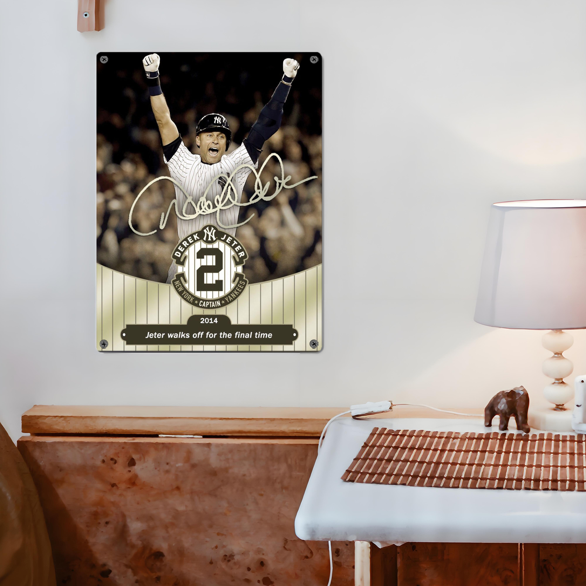Derek Jeter 95 Vintage Metal Tin Sign 12x16inch – Retro Wall Art Decor For Home, Bar, Kitchen, Bedroom, Office – Durable Iron Sheet Poster, Easy To Hang, Full-Color Printing