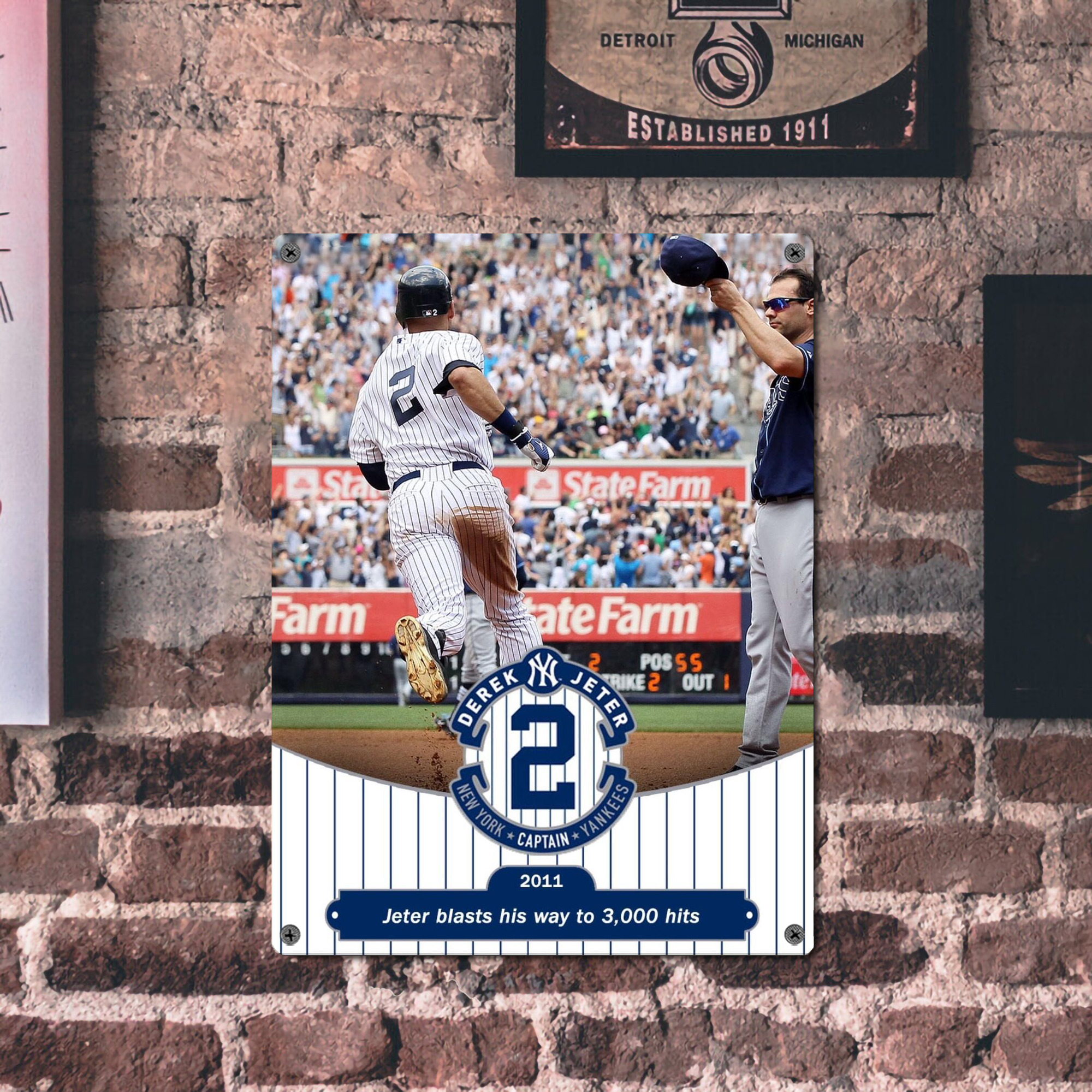 Derek Jeter 102 Vintage Metal Tin Sign 12x16inch – Retro Wall Art Decor For Home, Bar, Kitchen, Bedroom, Office – Durable Iron Sheet Poster, Easy To Hang, Full-Color Printing