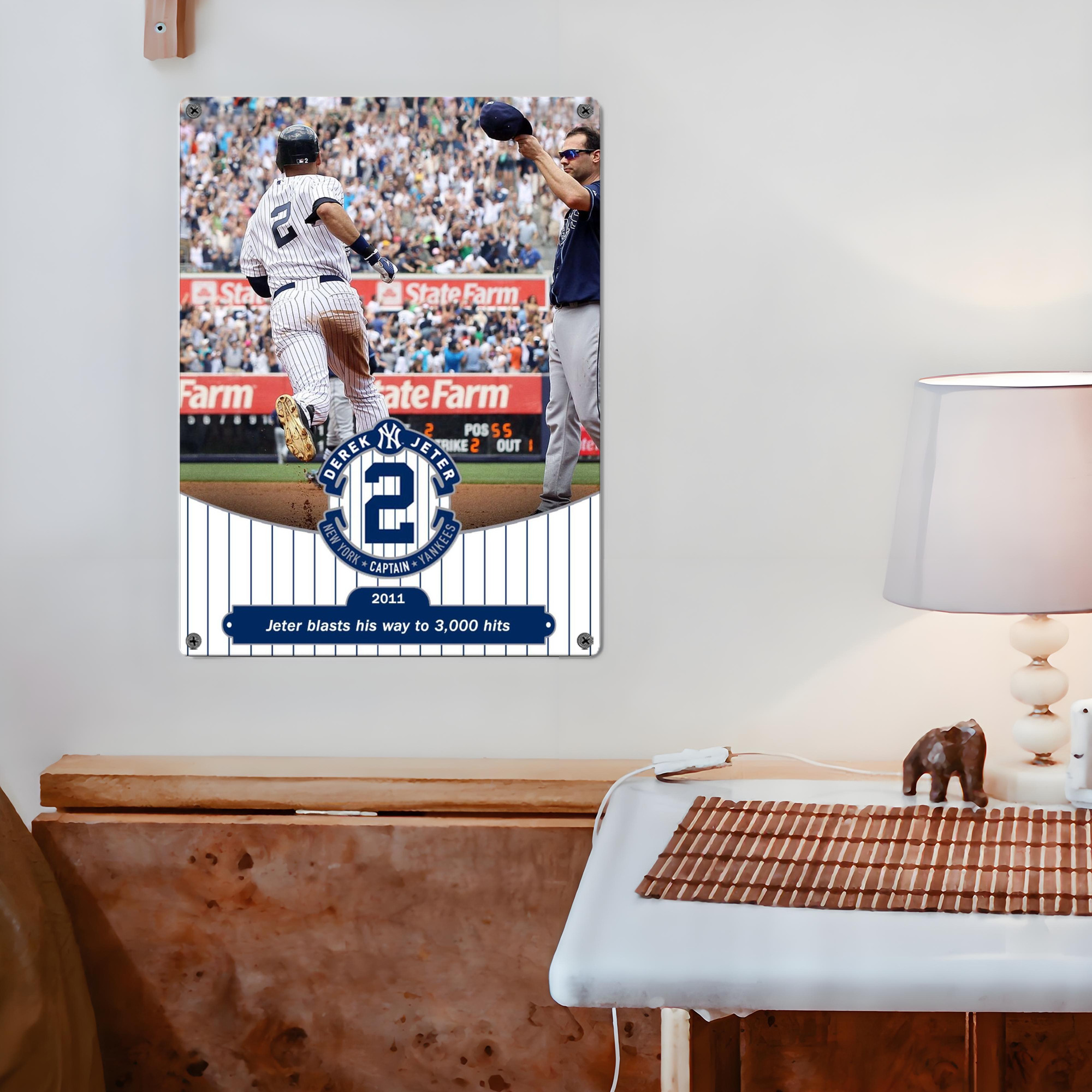 Derek Jeter 102 Vintage Metal Tin Sign 12x16inch – Retro Wall Art Decor For Home, Bar, Kitchen, Bedroom, Office – Durable Iron Sheet Poster, Easy To Hang, Full-Color Printing