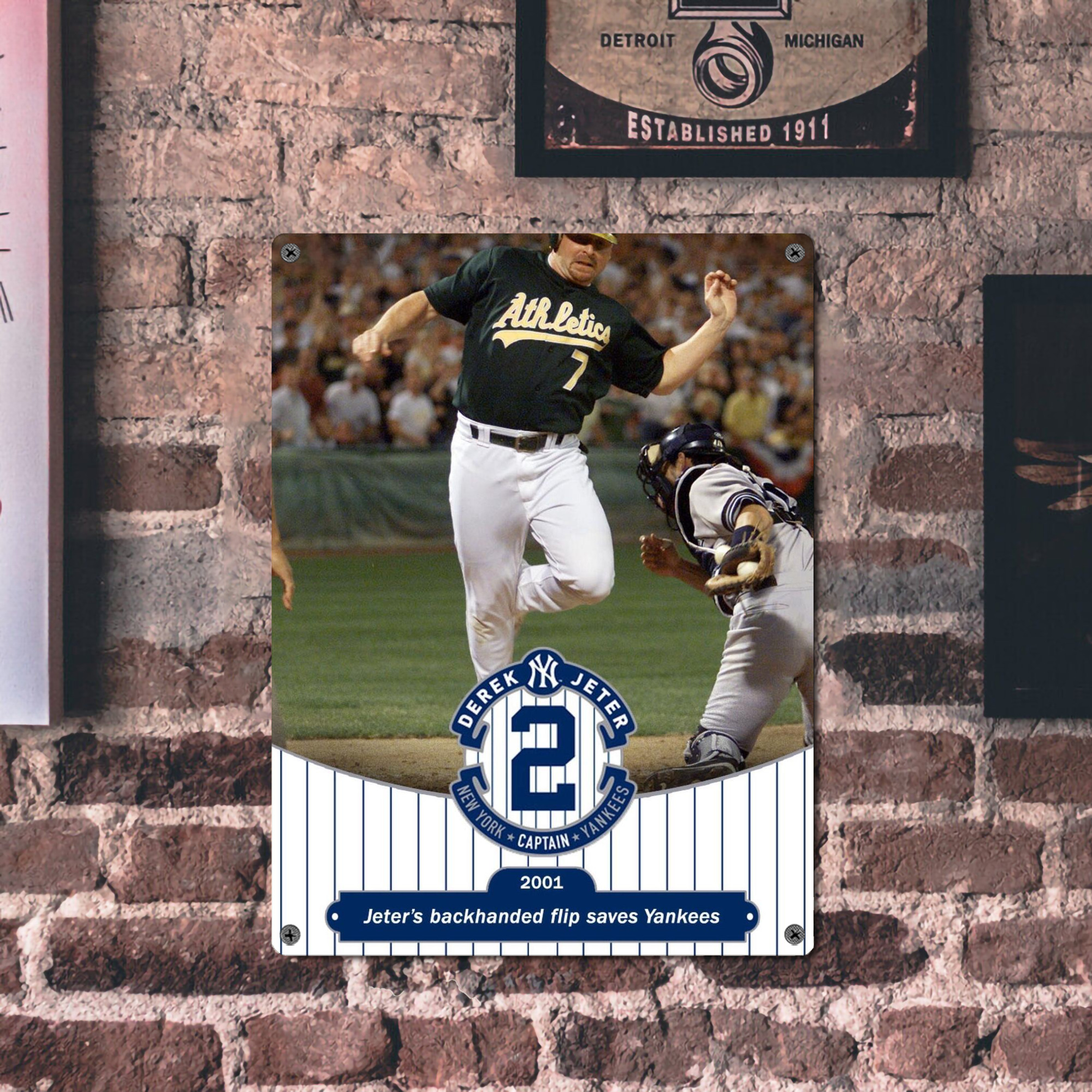 Derek Jeter 111 Vintage Metal Tin Sign 12x16inch – Retro Wall Art Decor For Home, Bar, Kitchen, Bedroom, Office – Durable Iron Sheet Poster, Easy To Hang, Full-Color Printing