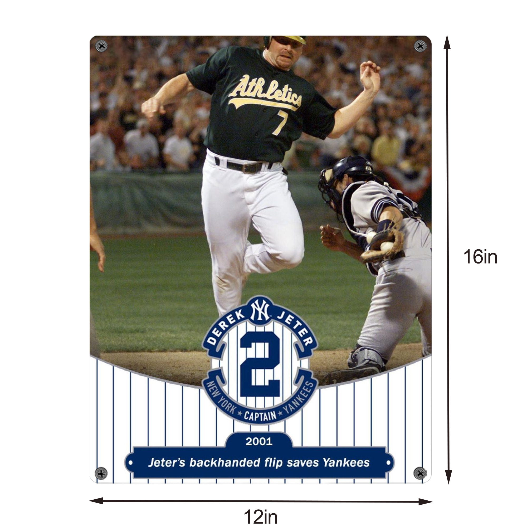 Derek Jeter 111 Vintage Metal Tin Sign 12x16inch – Retro Wall Art Decor For Home, Bar, Kitchen, Bedroom, Office – Durable Iron Sheet Poster, Easy To Hang, Full-Color Printing