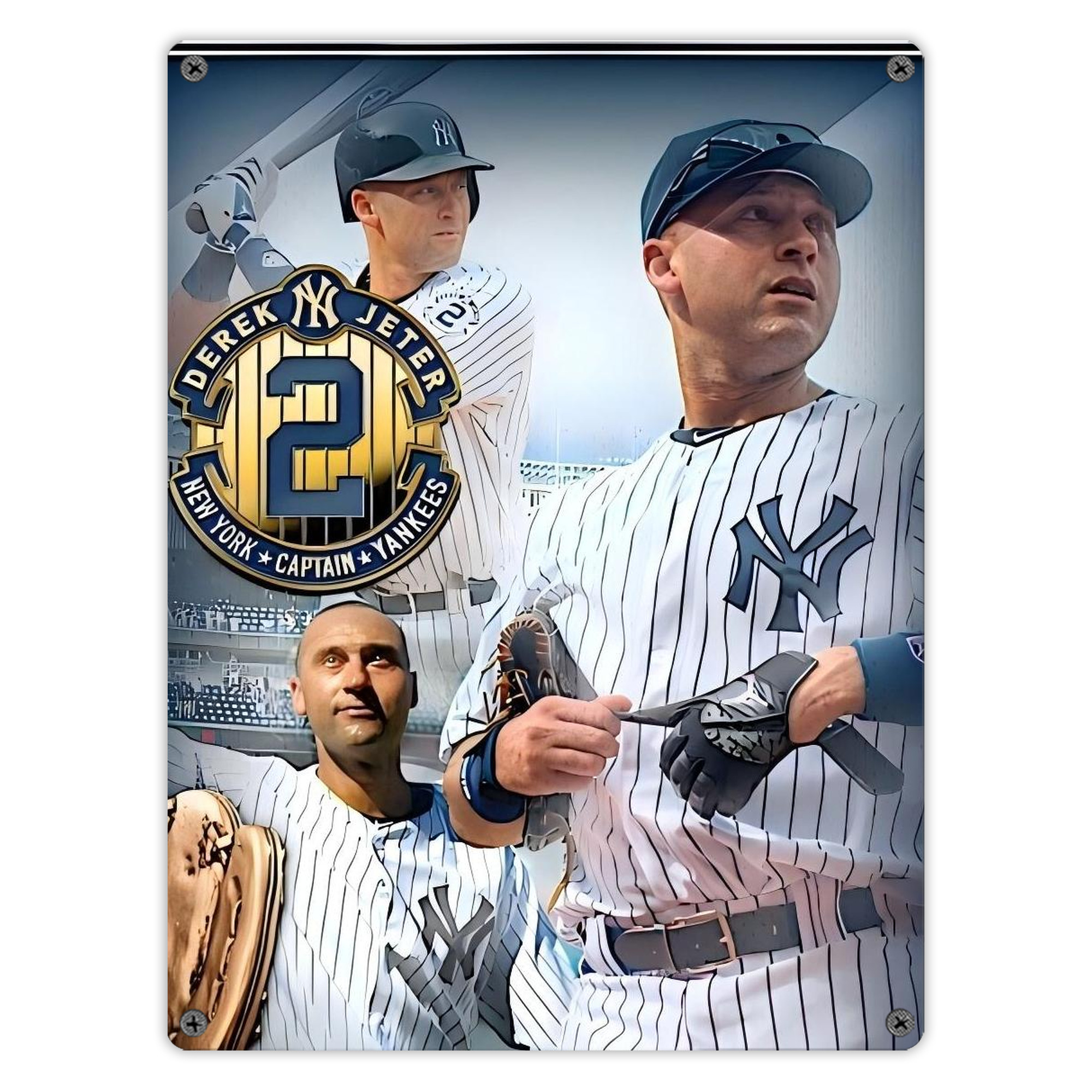 Derek Jeter 40 Vintage Metal Tin Sign 12x16inch – Retro Wall Art Decor For Home, Bar, Kitchen, Bedroom, Office – Durable Iron Sheet Poster, Easy To Hang, Full-Color Printing