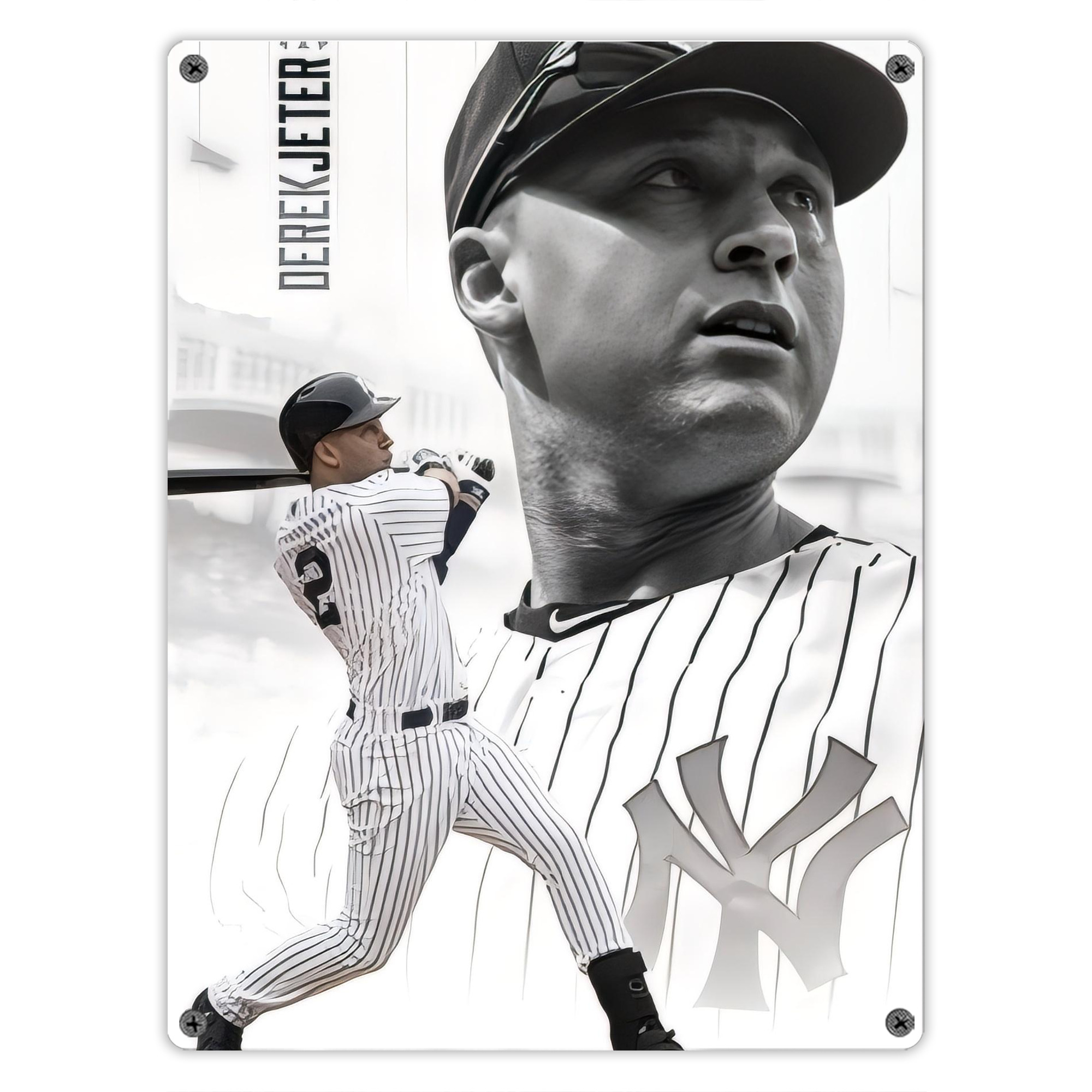 Derek Jeter 61 Vintage Metal Tin Sign 12x16inch – Retro Wall Art Decor For Home, Bar, Kitchen, Bedroom, Office – Durable Iron Sheet Poster, Easy To Hang, Full-Color Printing