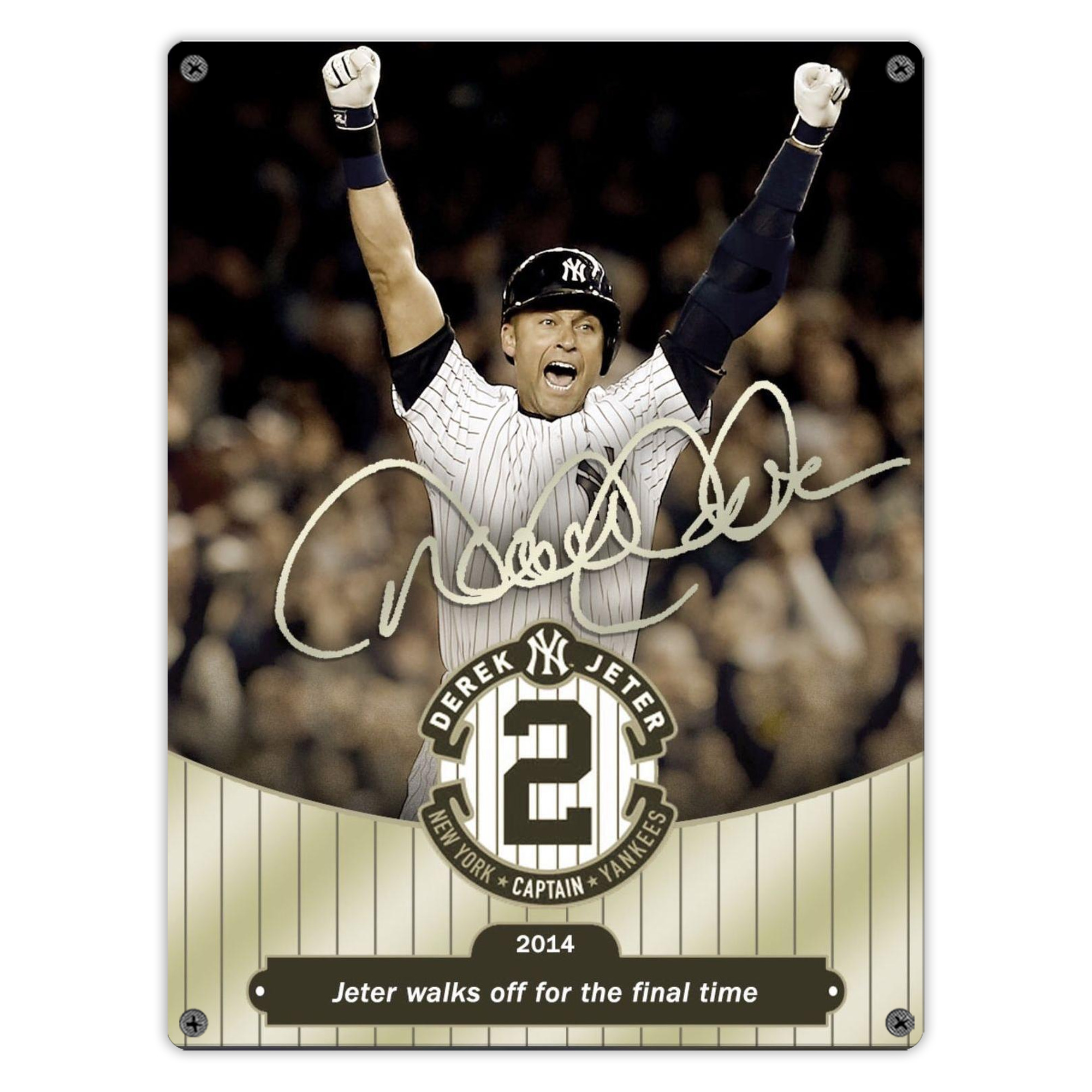 Derek Jeter 95 Vintage Metal Tin Sign 12x16inch – Retro Wall Art Decor For Home, Bar, Kitchen, Bedroom, Office – Durable Iron Sheet Poster, Easy To Hang, Full-Color Printing