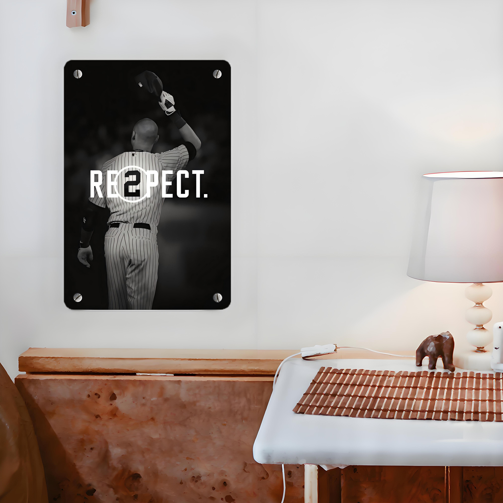 Derek Jeter 37 Metal Tin Sign 8x12inch - High-Quality Full-Print Decorative Wall Art, Durable Rust-Resistant Metal Plaque For Living Room, Bedroom, Kitchen, Office, Bar Décor