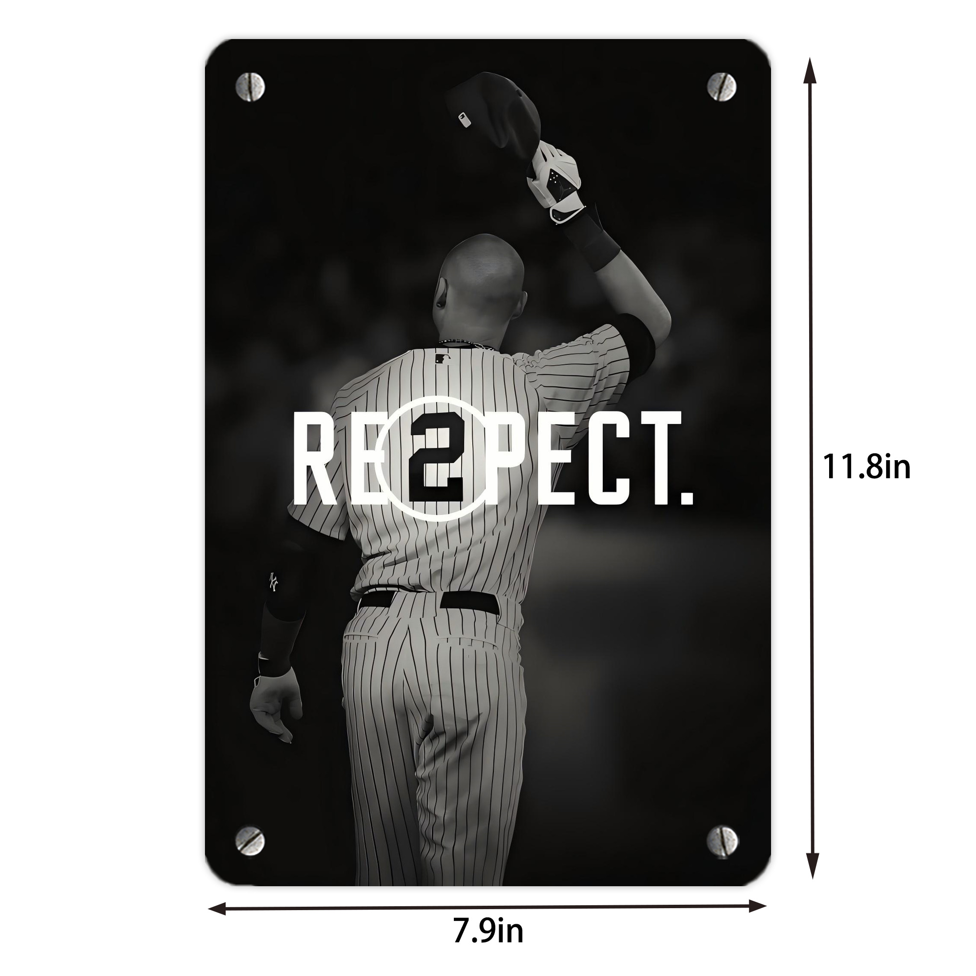 Derek Jeter 37 Metal Tin Sign 8x12inch - High-Quality Full-Print Decorative Wall Art, Durable Rust-Resistant Metal Plaque For Living Room, Bedroom, Kitchen, Office, Bar Décor