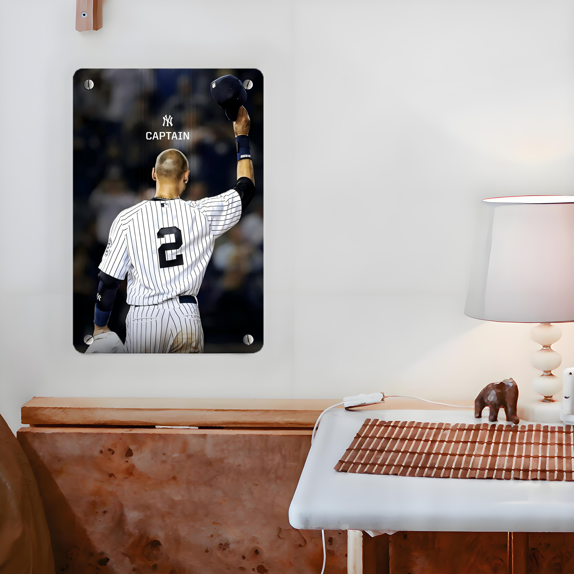 Derek Jeter 56 Metal Tin Sign 8x12inch - High-Quality Full-Print Decorative Wall Art, Durable Rust-Resistant Metal Plaque For Living Room, Bedroom, Kitchen, Office, Bar Décor