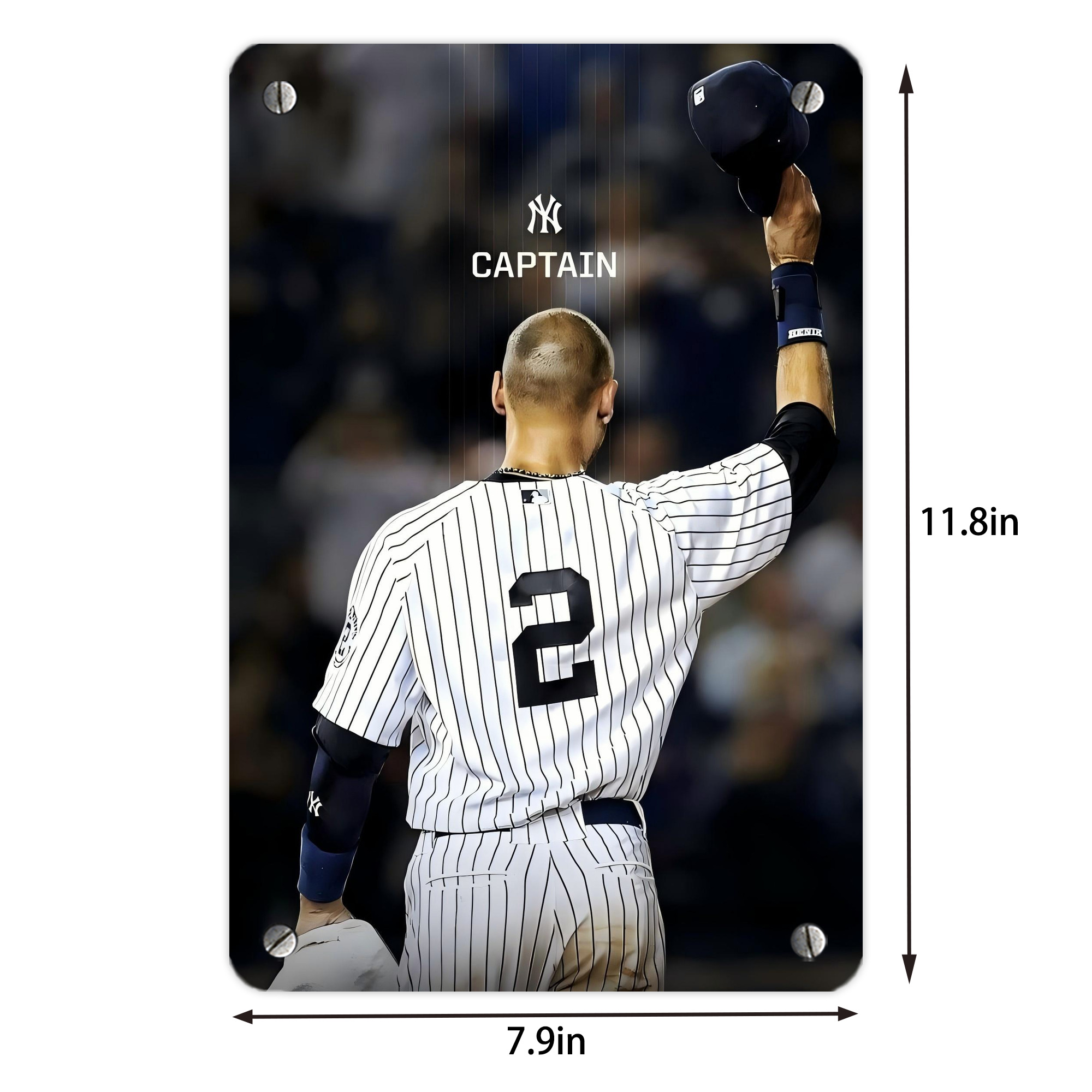 Derek Jeter 56 Metal Tin Sign 8x12inch - High-Quality Full-Print Decorative Wall Art, Durable Rust-Resistant Metal Plaque For Living Room, Bedroom, Kitchen, Office, Bar Décor