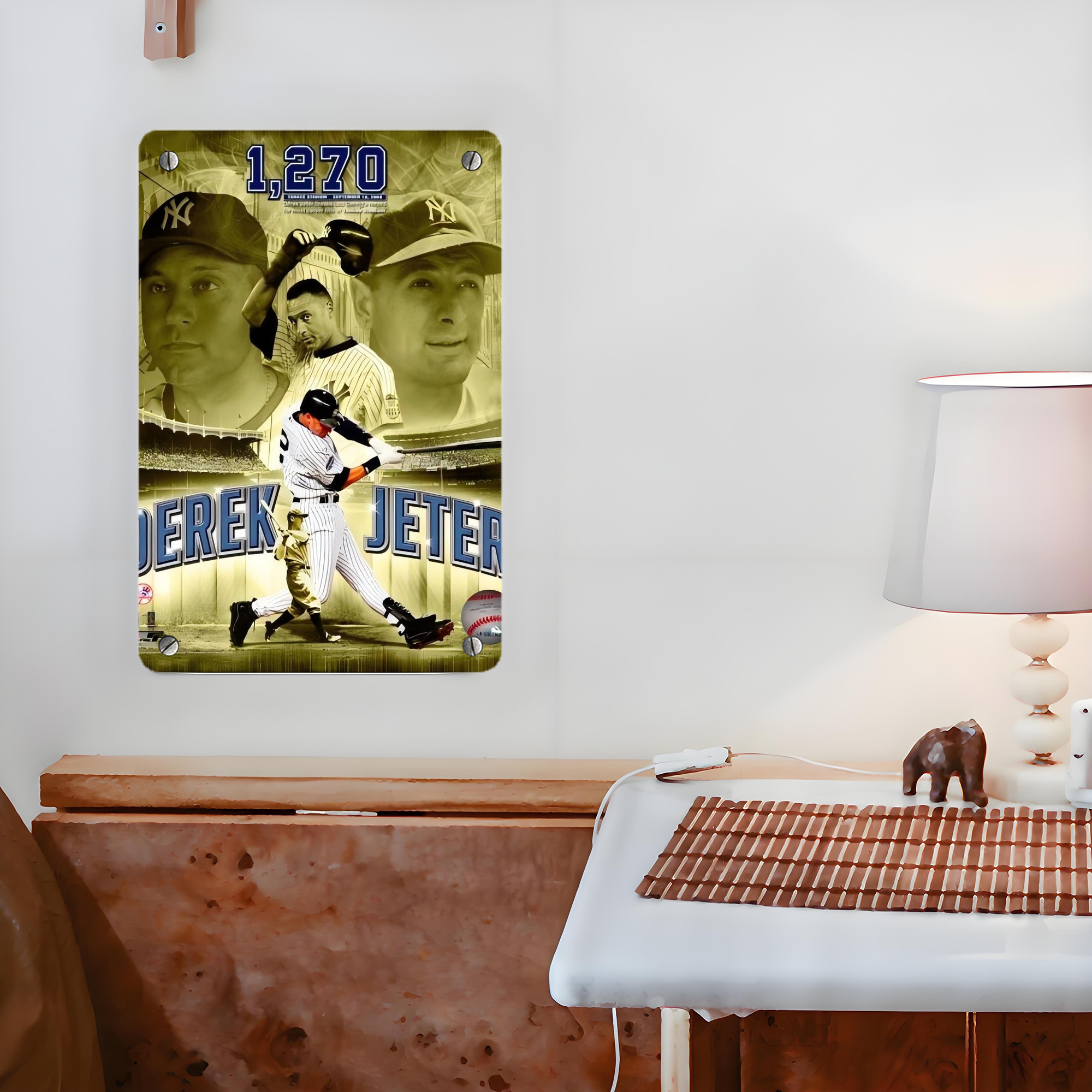 Derek Jeter 86 Metal Tin Sign 8x12inch - High-Quality Full-Print Decorative Wall Art, Durable Rust-Resistant Metal Plaque For Living Room, Bedroom, Kitchen, Office, Bar Décor
