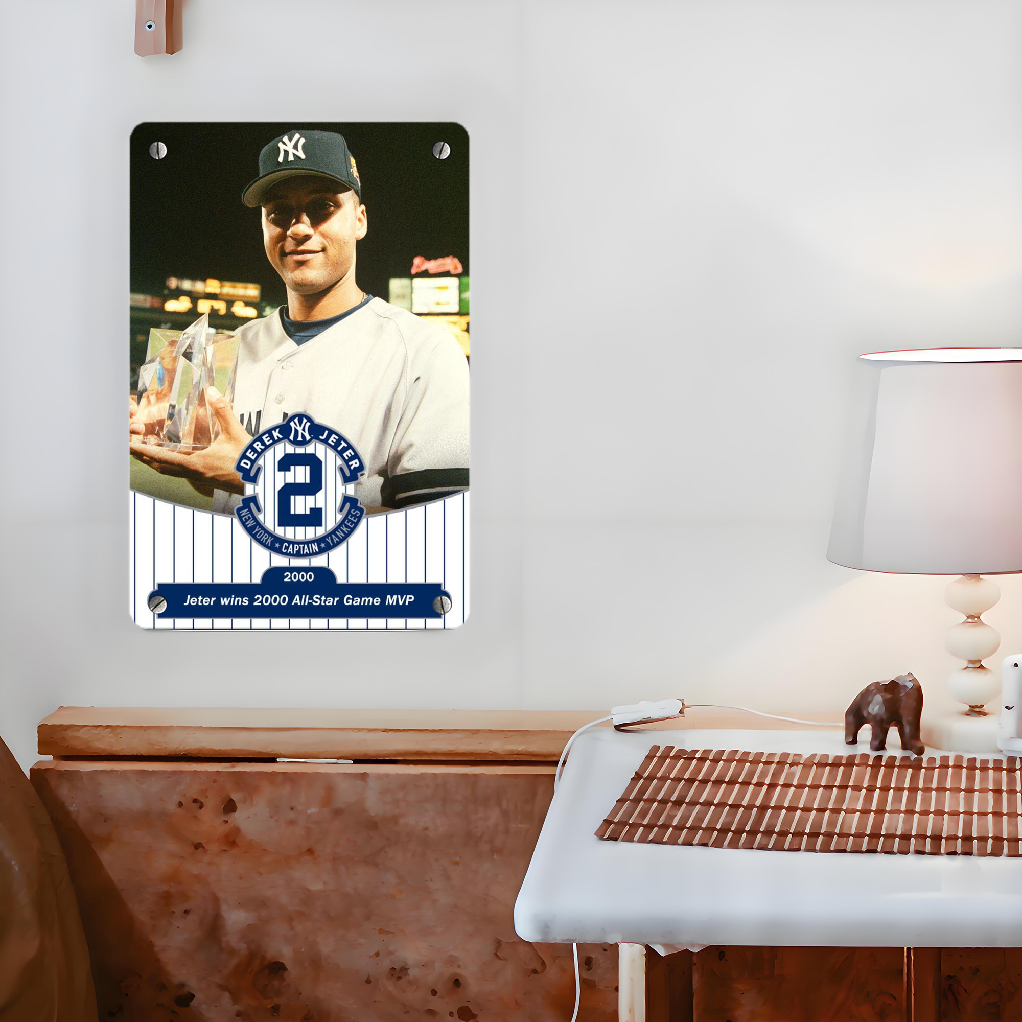 Derek Jeter 93 Metal Tin Sign 8x12inch - High-Quality Full-Print Decorative Wall Art, Durable Rust-Resistant Metal Plaque For Living Room, Bedroom, Kitchen, Office, Bar Décor