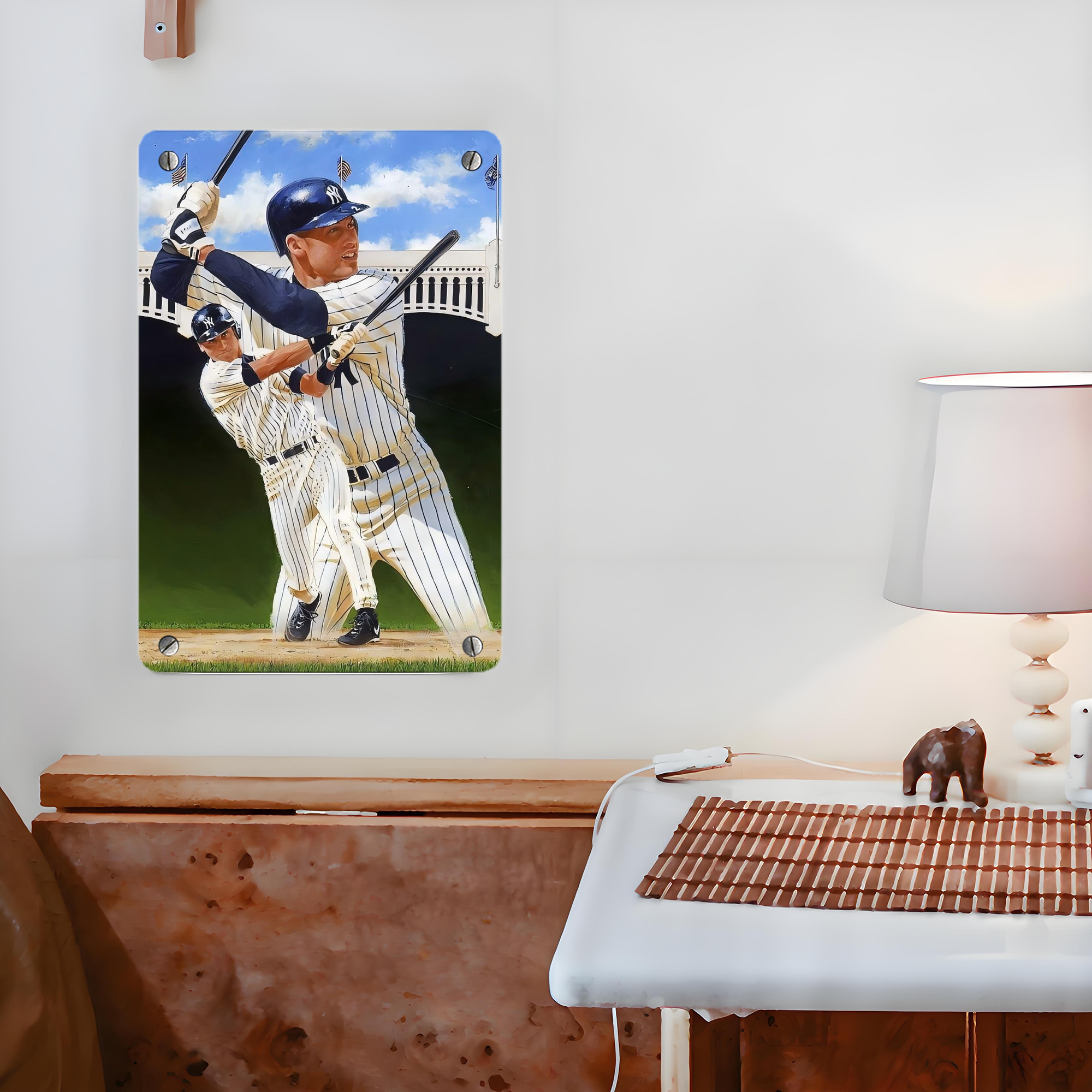Derek Jeter 108 Metal Tin Sign 8x12inch - High-Quality Full-Print Decorative Wall Art, Durable Rust-Resistant Metal Plaque For Living Room, Bedroom, Kitchen, Office, Bar Décor