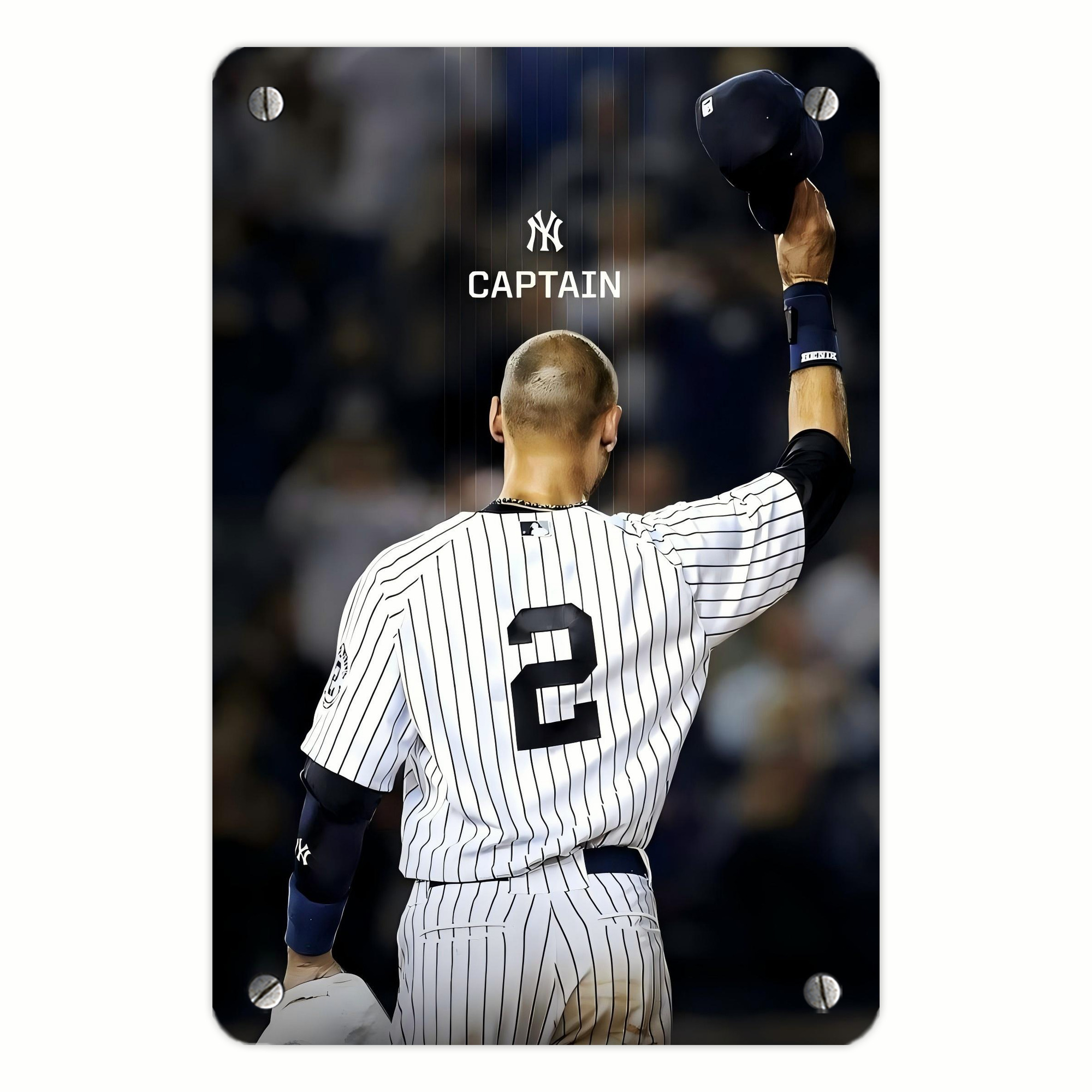 Derek Jeter 56 Metal Tin Sign 8x12inch - High-Quality Full-Print Decorative Wall Art, Durable Rust-Resistant Metal Plaque For Living Room, Bedroom, Kitchen, Office, Bar Décor