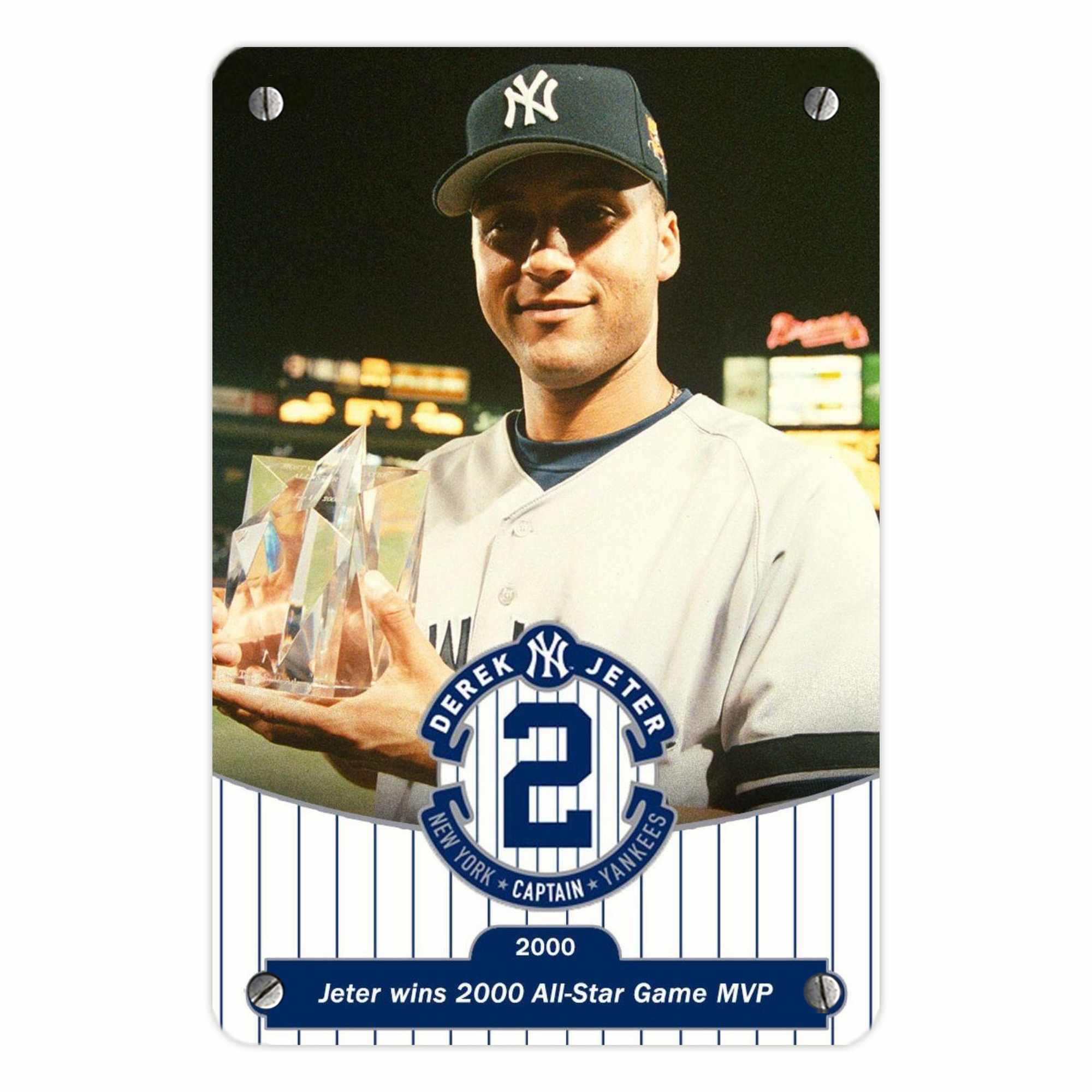 Derek Jeter 93 Metal Tin Sign 8x12inch - High-Quality Full-Print Decorative Wall Art, Durable Rust-Resistant Metal Plaque For Living Room, Bedroom, Kitchen, Office, Bar Décor